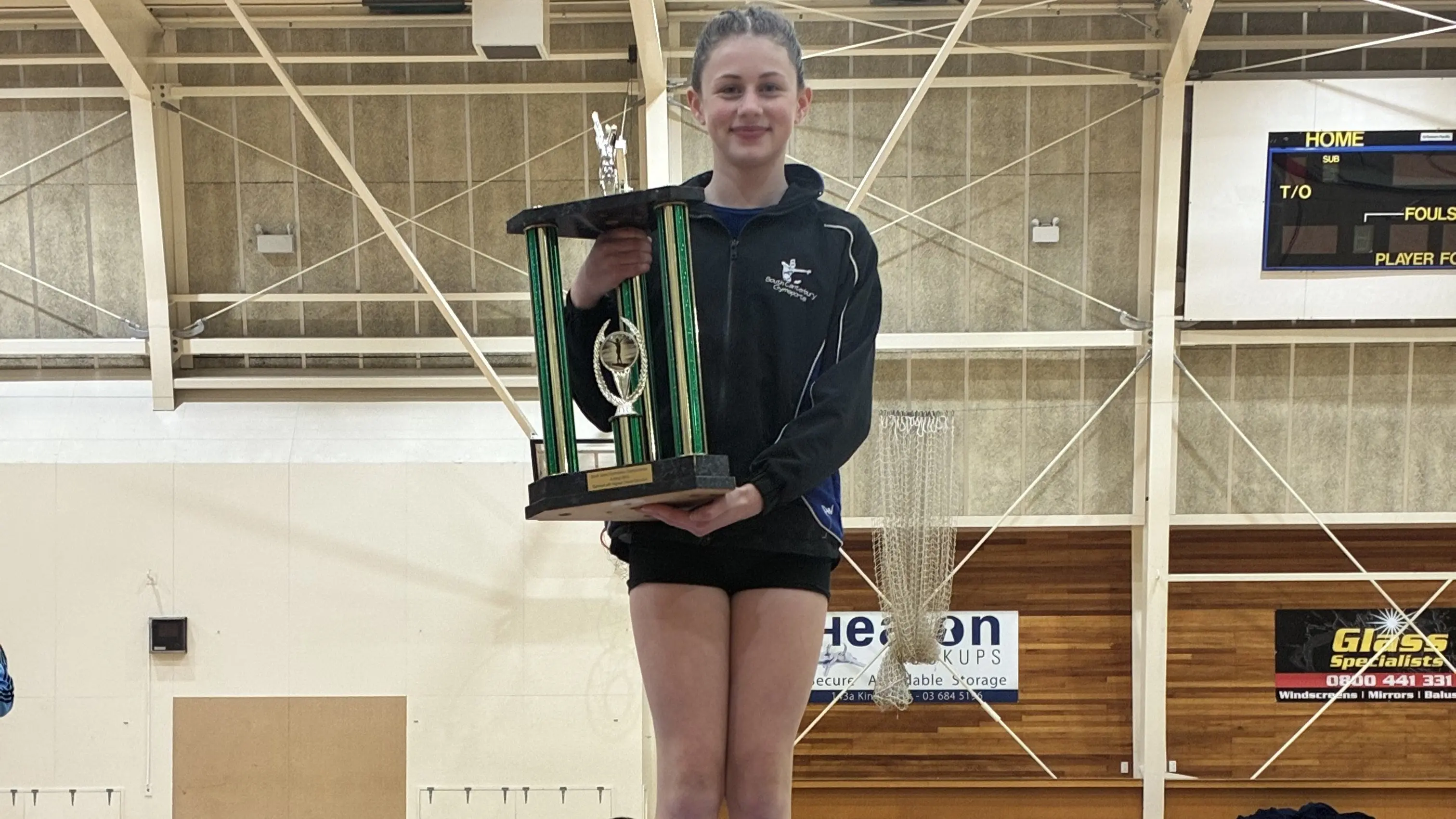 Gymnast doing cartwheels over her latest victory