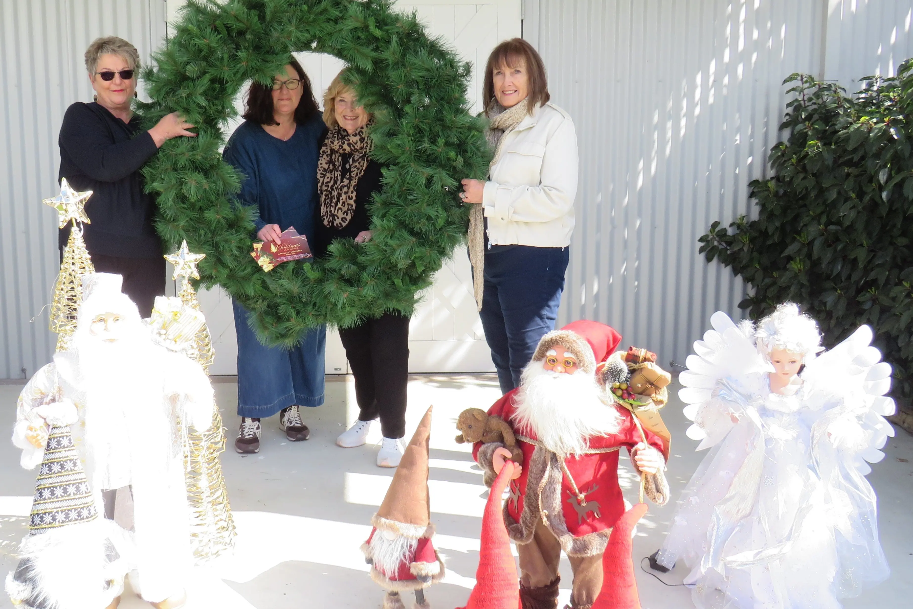 Preparing for Hospice Mid Canterbury \\'Christmas Experience\\' are hospice volunteers from left Christine Todd, Ang Farr,  Anne-Marie Leech and Barbara Redmond.  Photo: Dellwyn Moylan