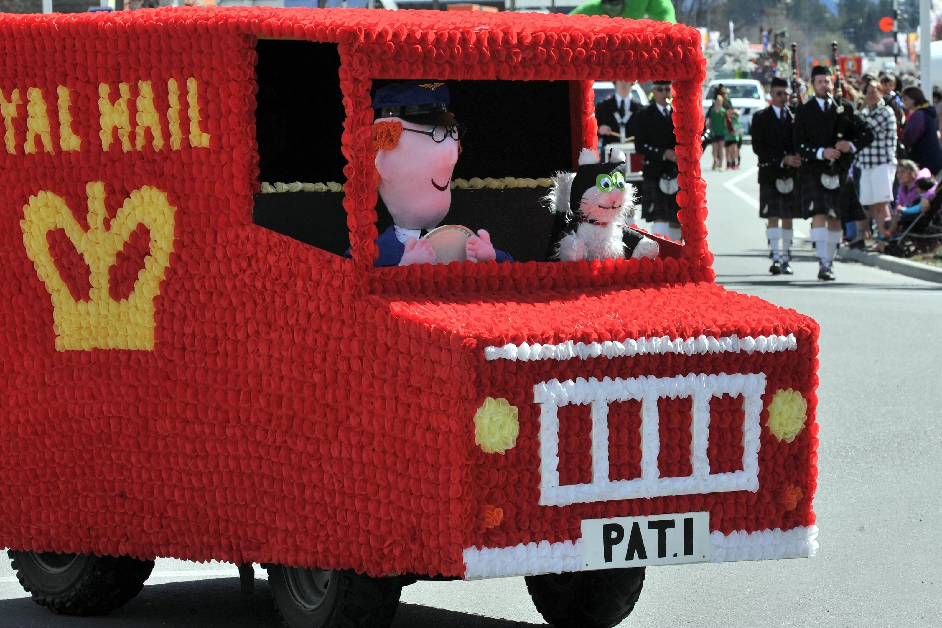 Postman Pat float in the 2015 Blossom Festival parade. Photo: Allied Media files