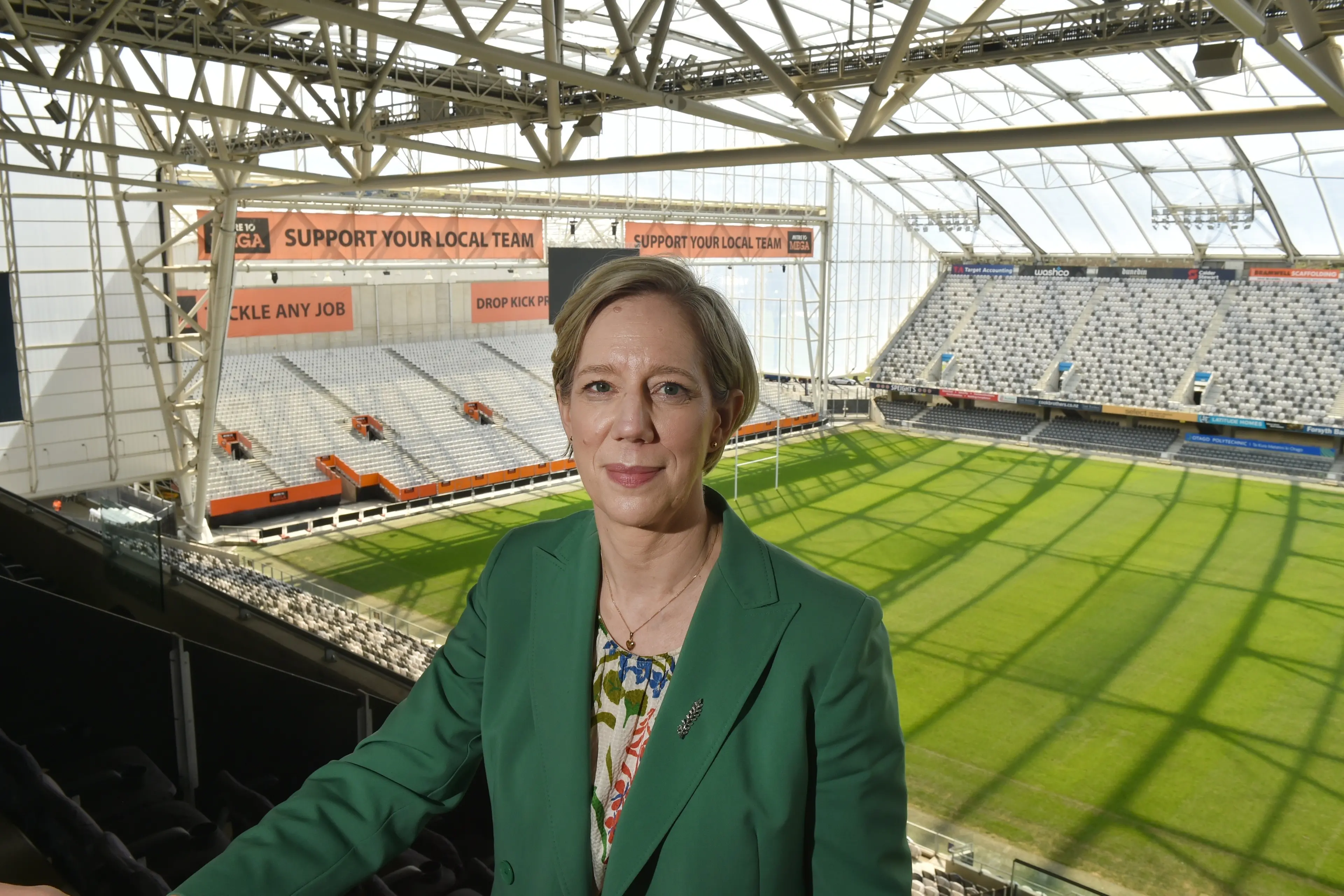 Reserve Bank of New Zealand governor Anna Breman at Forsyth Barr Stadium in Dunedin. Photo: Gregor Richardson