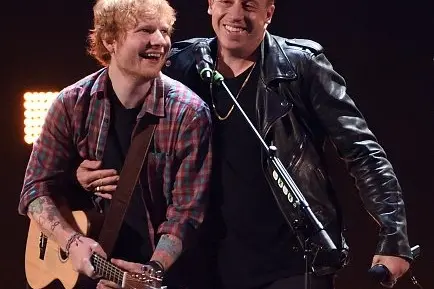 Ed Sheeran (L) and Macklemore, back when they were mates. Photo:Getty Images