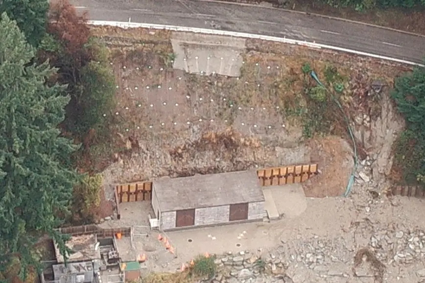 Susceptible to flooding: An aerial view of the Two Mile water treatment plant the day after the August 27 rainstorm. Photo: QLDC
