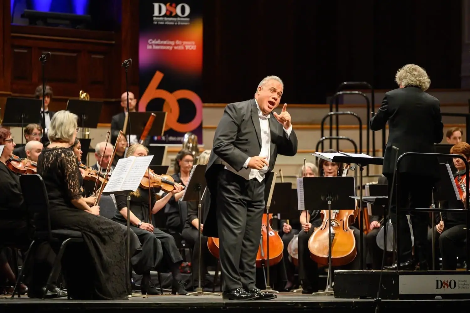 Jonathan Lemalu performs during the Dunedin Symphony Orchestra\\'s 60th Gala Concert. Photo: Dunedin Symphony Orchestra