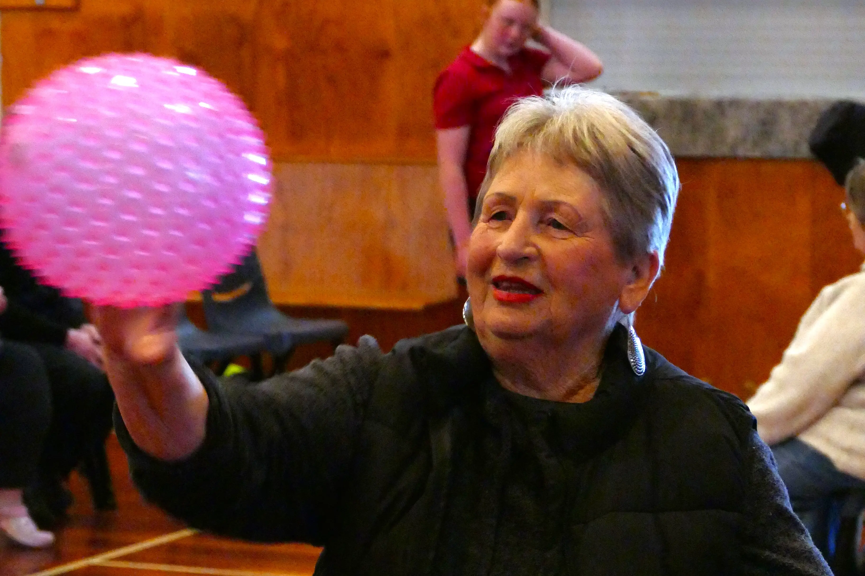 June Hight, of Milton, takes part in basketball at the Clinton Masters Games last Wednesday. Photo: Richard Davison
