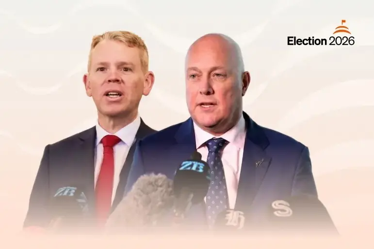 Labour leader Chris Hipkins (L) and National leader Christopher Luxon. Photo: RNZ