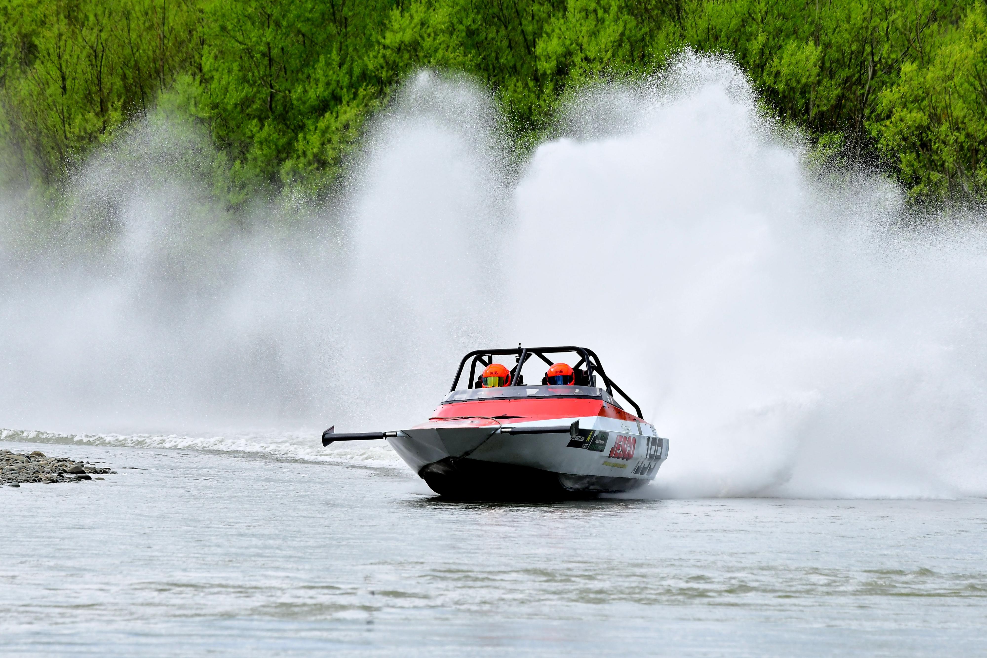 Five Rivers Netball Jet boaters sped along Oreti River