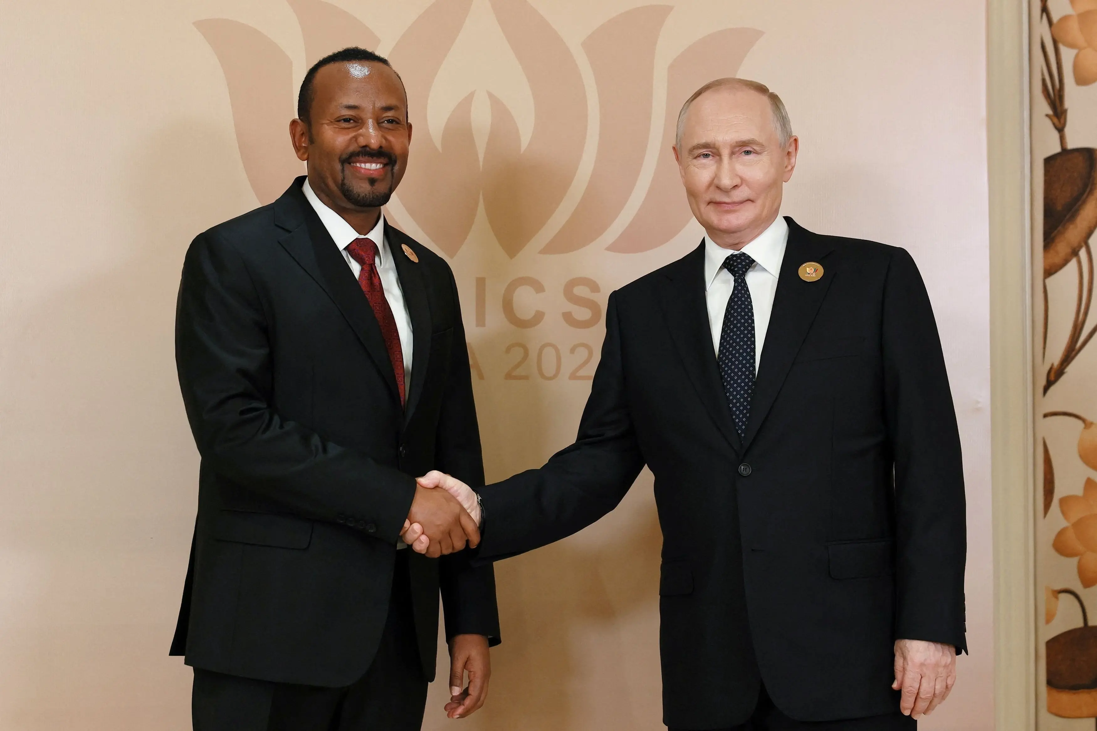 Ethiopia\\'s Prime Minister Abiy Ahmed prior to a meeting Russia\\'s President Vladimir Putin. Photo: Reuters