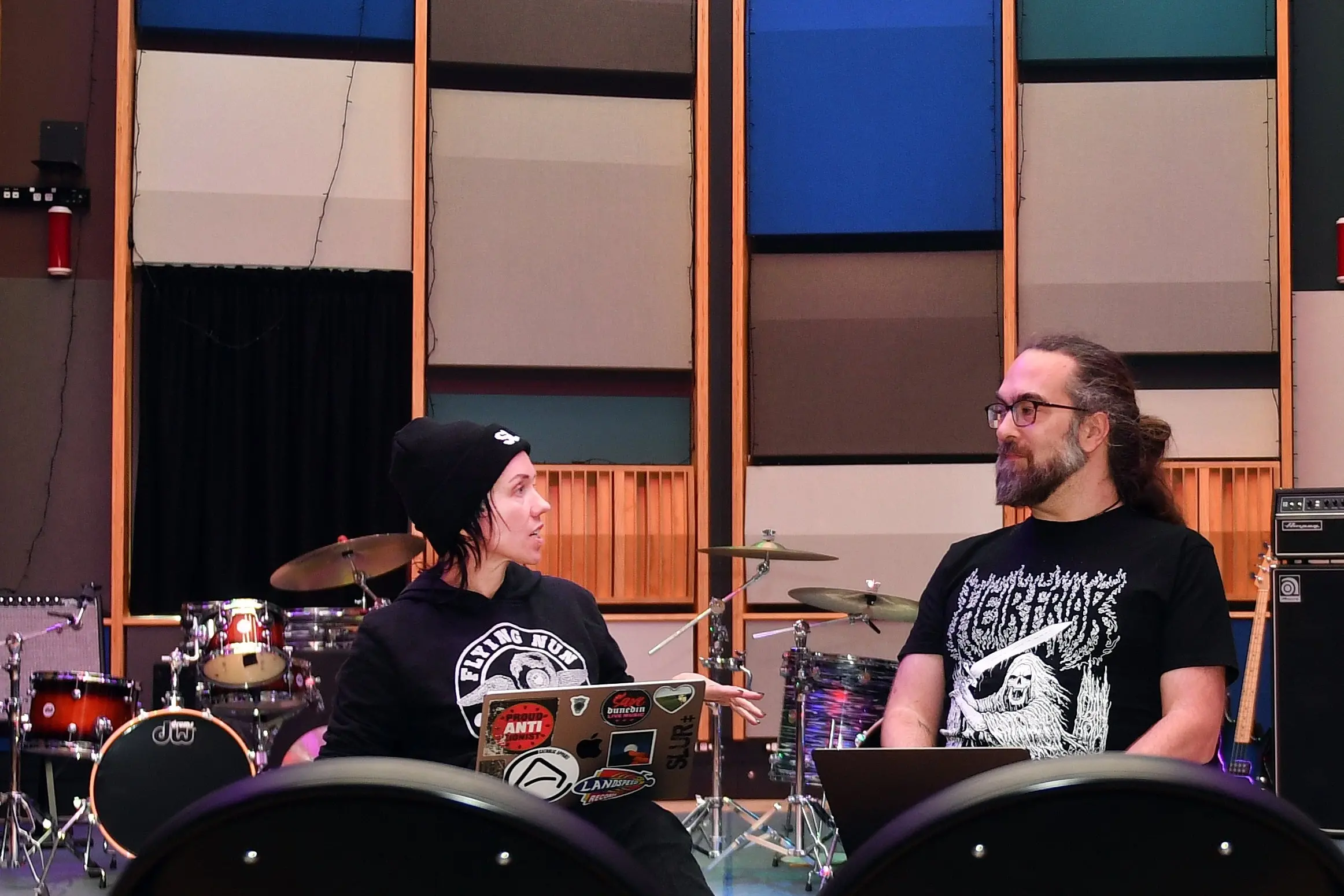 Fairleigh Gilmour and Hugh Harlow are two of four co-organisers of the \\u201CBehind The Music\\u201D symposium, a free, multi-day event exploring live music in New Zealand from social, cultural, political and historical perspectives. Photo: Stephen Jaquiery