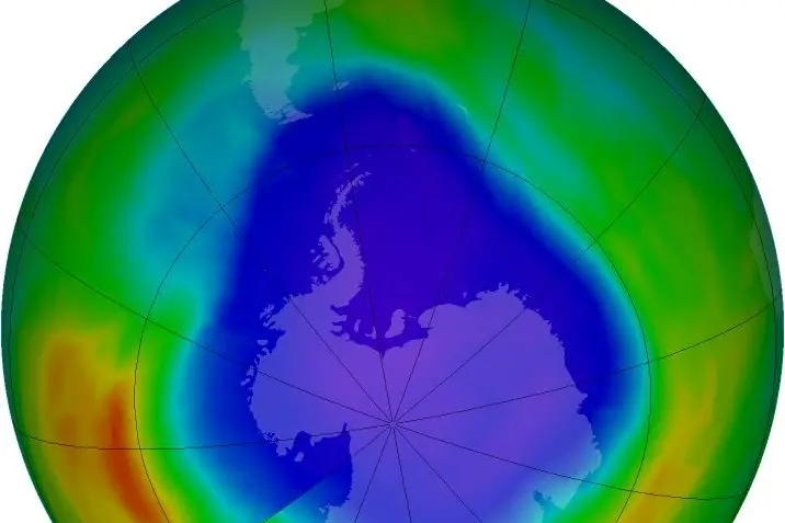 Expanding horizons: the Antarctic ozone hole is now bigger than this 2012 image. Photo: NASA