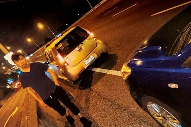 <p>Lok Fung Lorrence Li on the night he first met one of the Ellerslie homicide victims after a minor traffic accident. Photo: Supplied</p>\\n