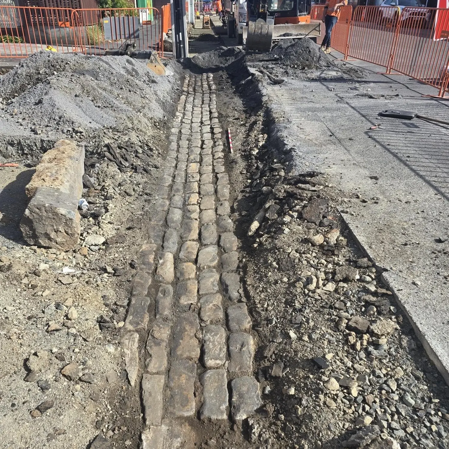 150-year-old pavers uncovered during Albany St works may find future use