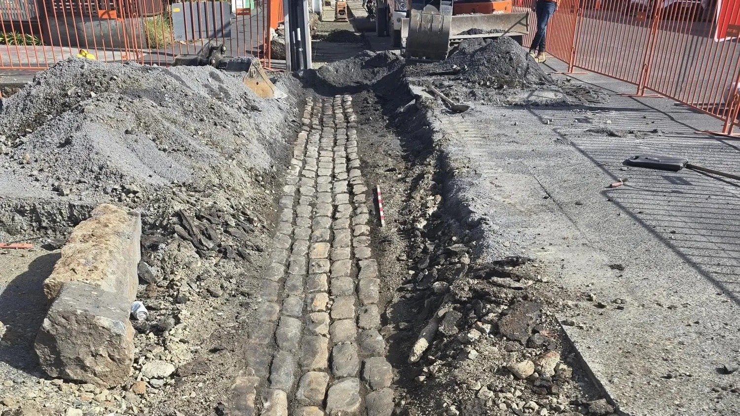 150-year-old pavers uncovered during Albany St works may find future use