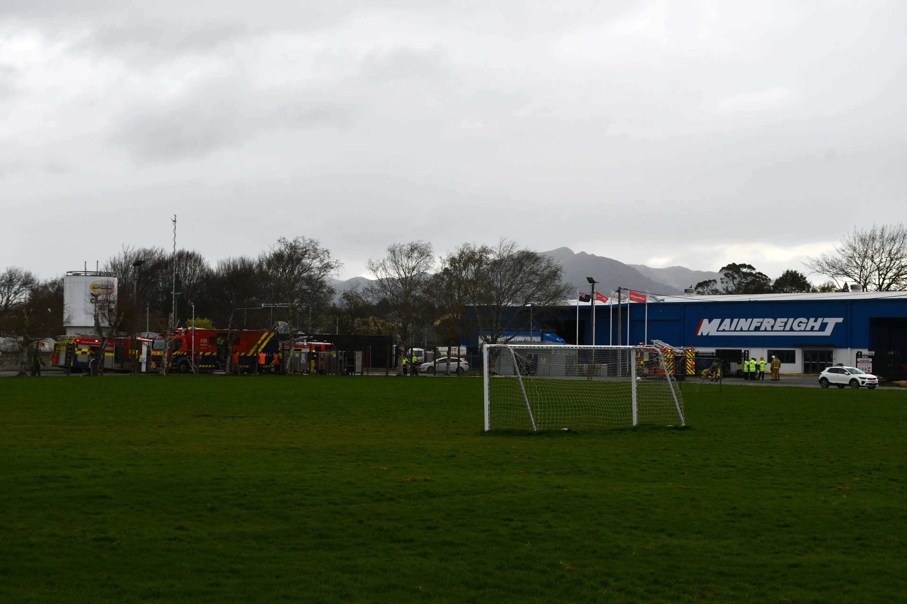 Two roads were blocked following an 1000 litre chemical spill at Mainfreight Transport, in Gore, on Monday afternoon. Photo: Gemma Sinclair