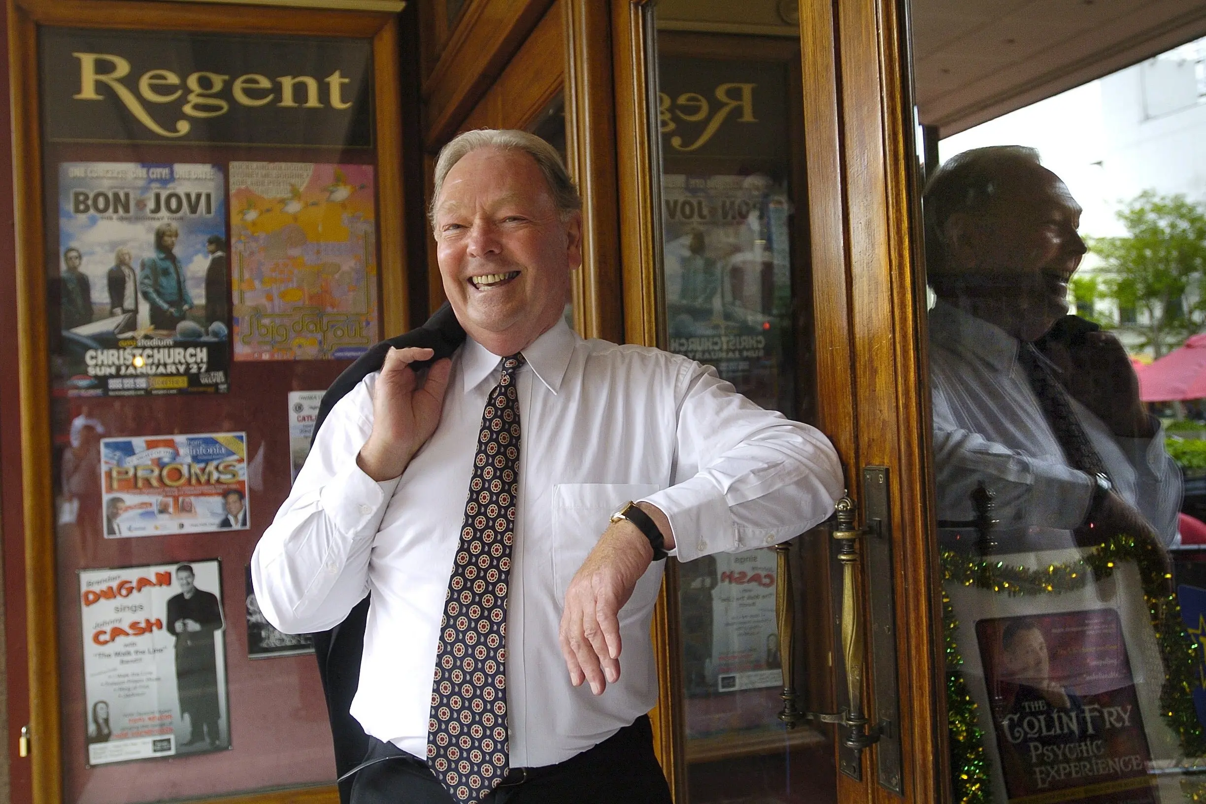 Warren Taylor on his last day as manager of Dunedin\\'s Regent Theatre, on Christmas Eve, 2007. Photo: Peter McIntosh
