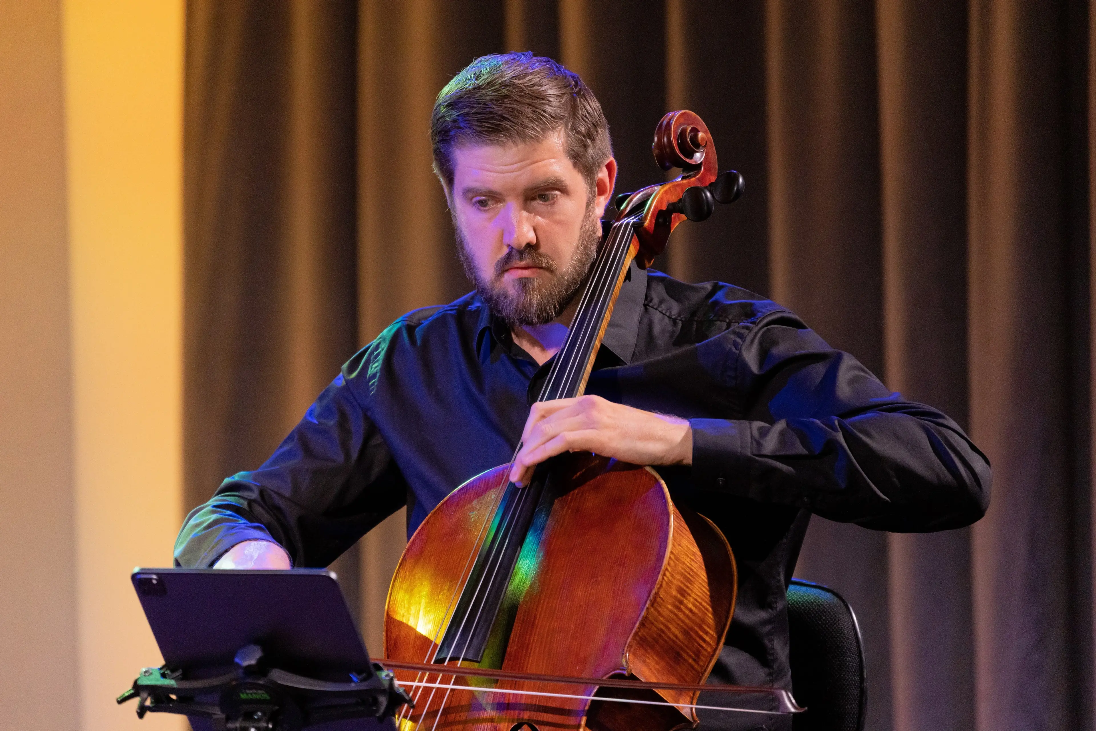 Andrew Joyce performs as a soloist at a series of free intimate concerts in Wellington in 2022, featuring NZSO musicians in small ensembles and solo. Photo: Latitude Creative