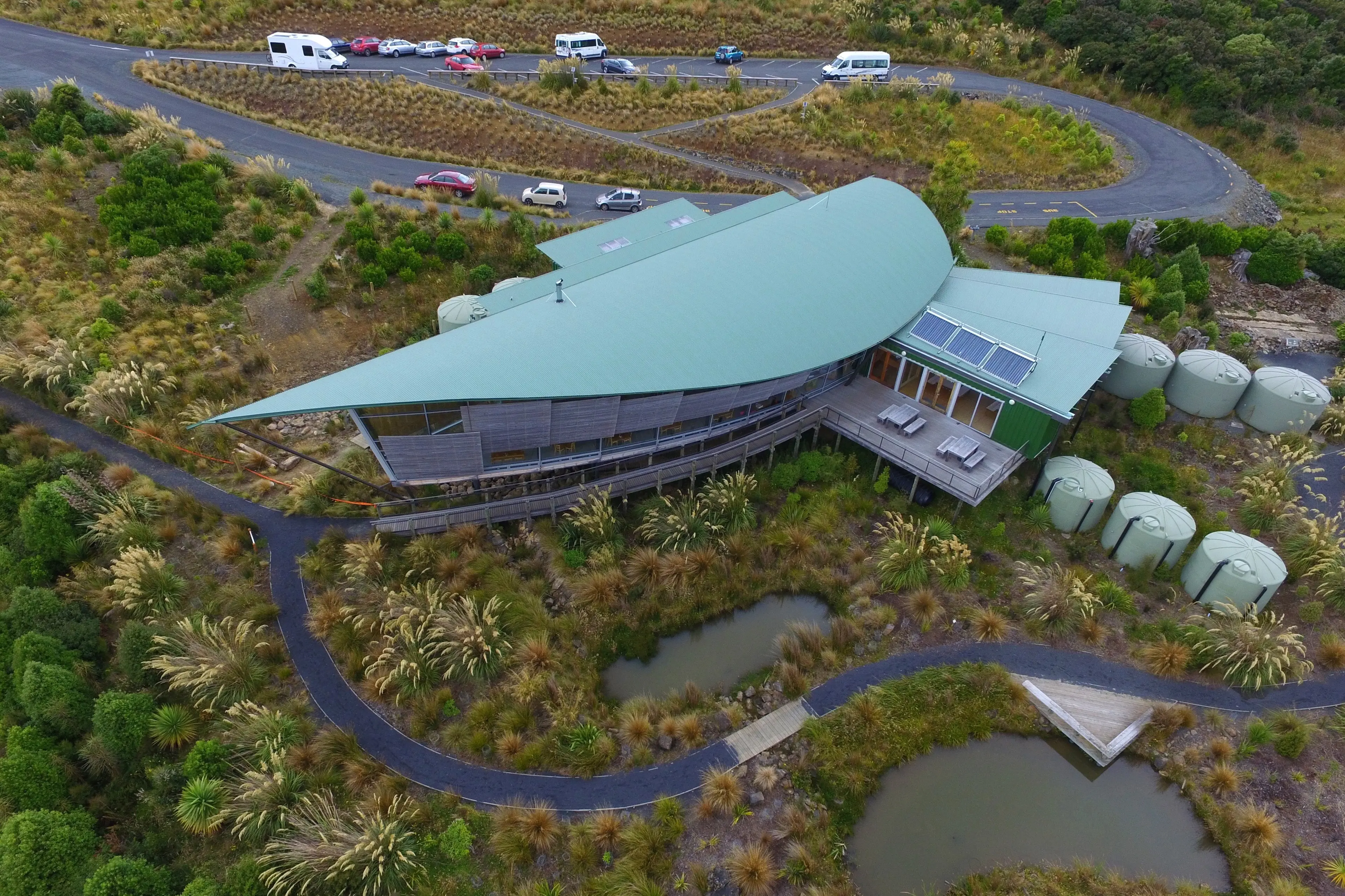 The Orokonui Ecosanctuary visitor centre, pictured from above, will be the starting line for the Orokonui Challenge on October 10. Photo: Star Files