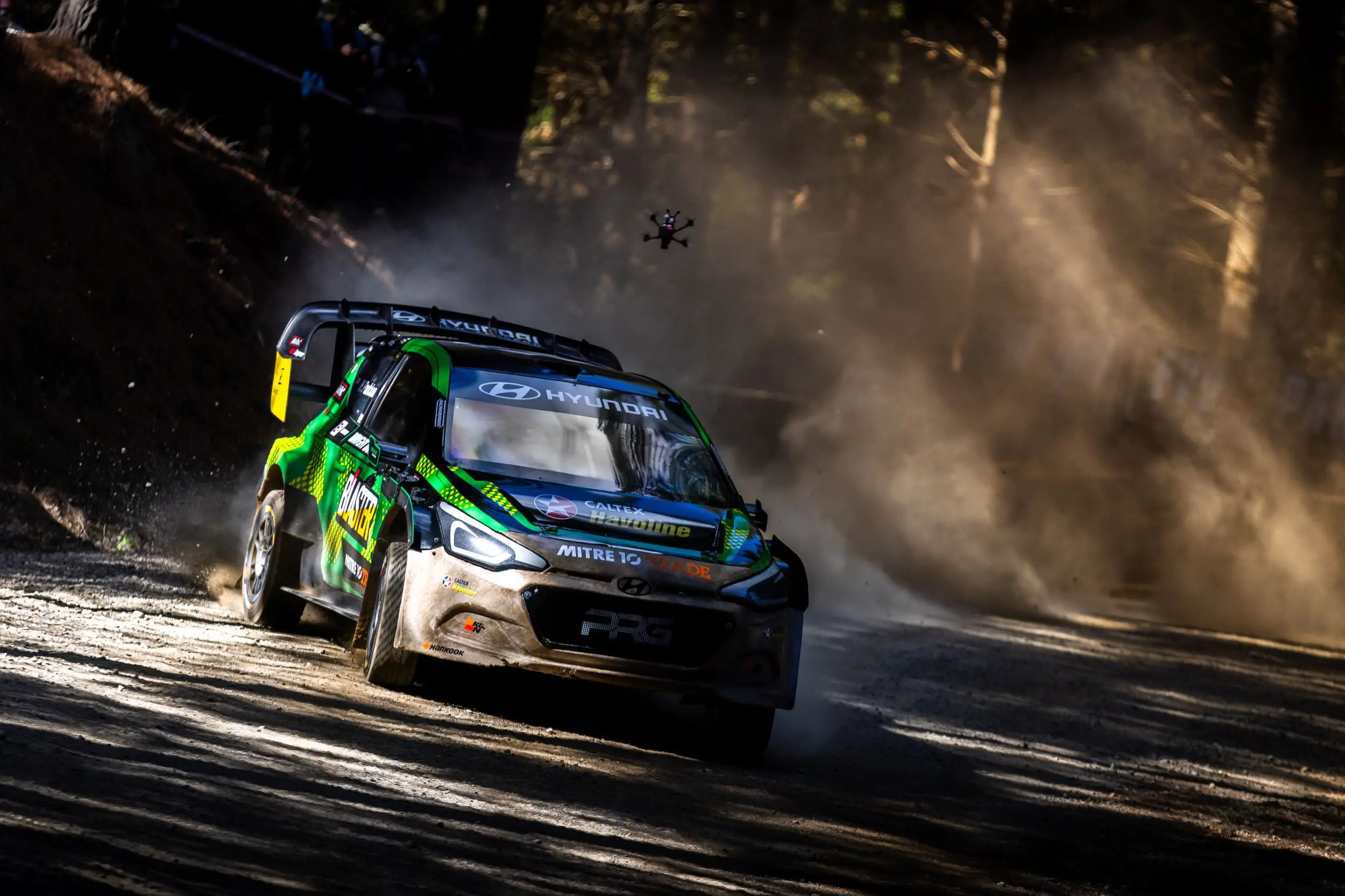 Paddon in action in the Ashley Forest where he set a new course record. Photo: Tayler Burke