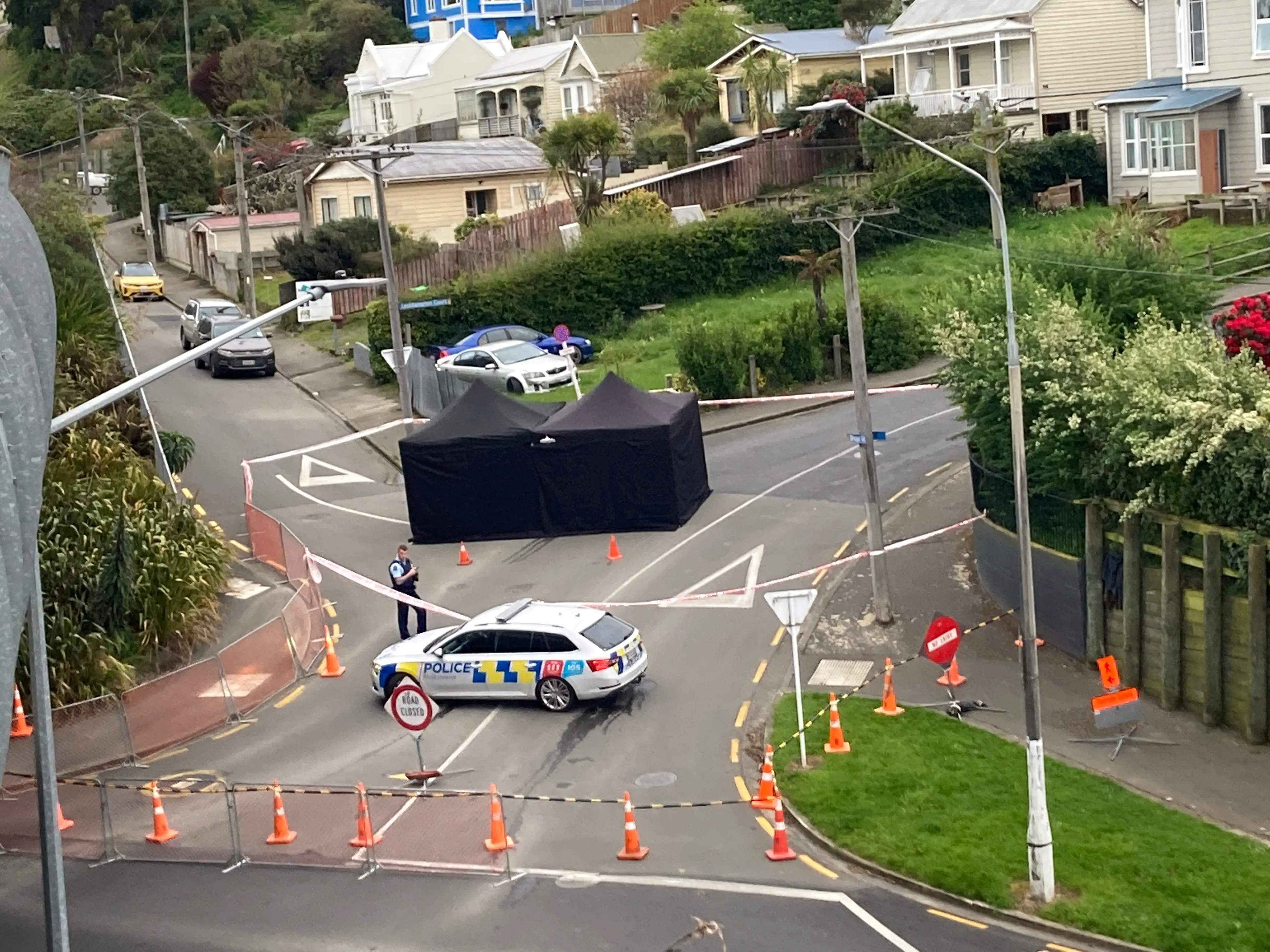 Roads cordoned off after unexplained death in South Dunedin