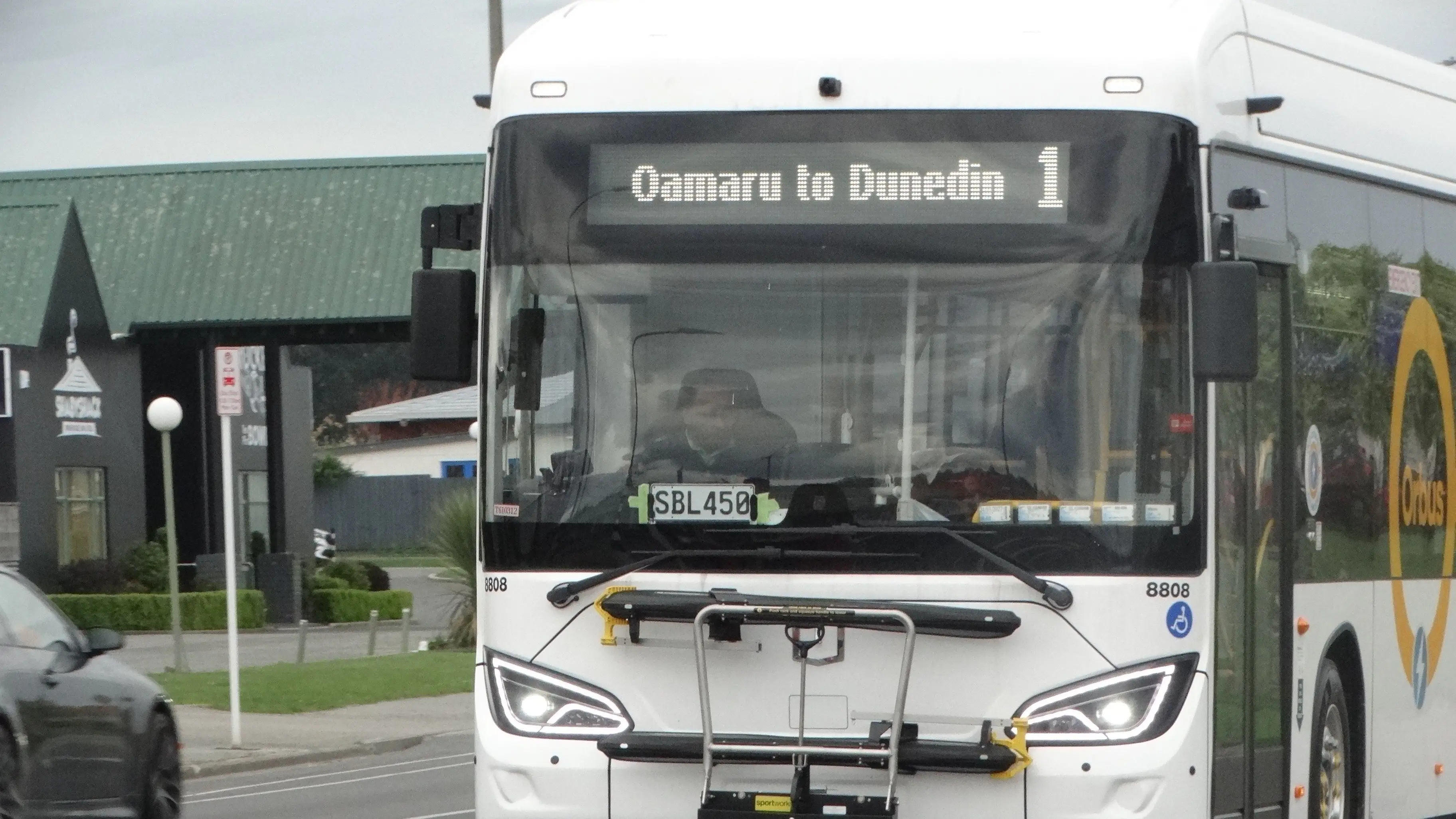 All aboard! First public bus from Oamaru to Dunedin departs
