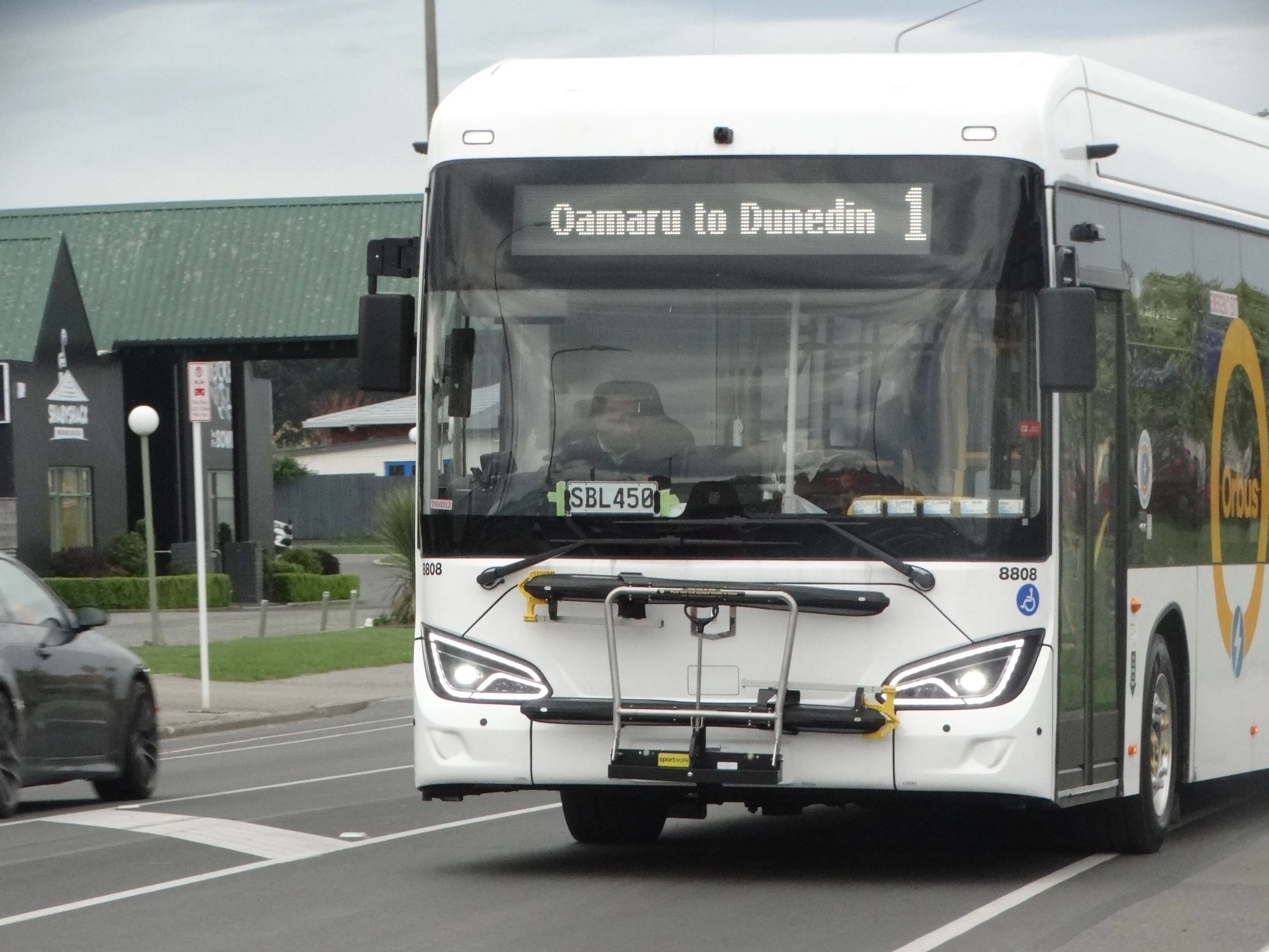 All aboard! First public bus from Oamaru to Dunedin departs