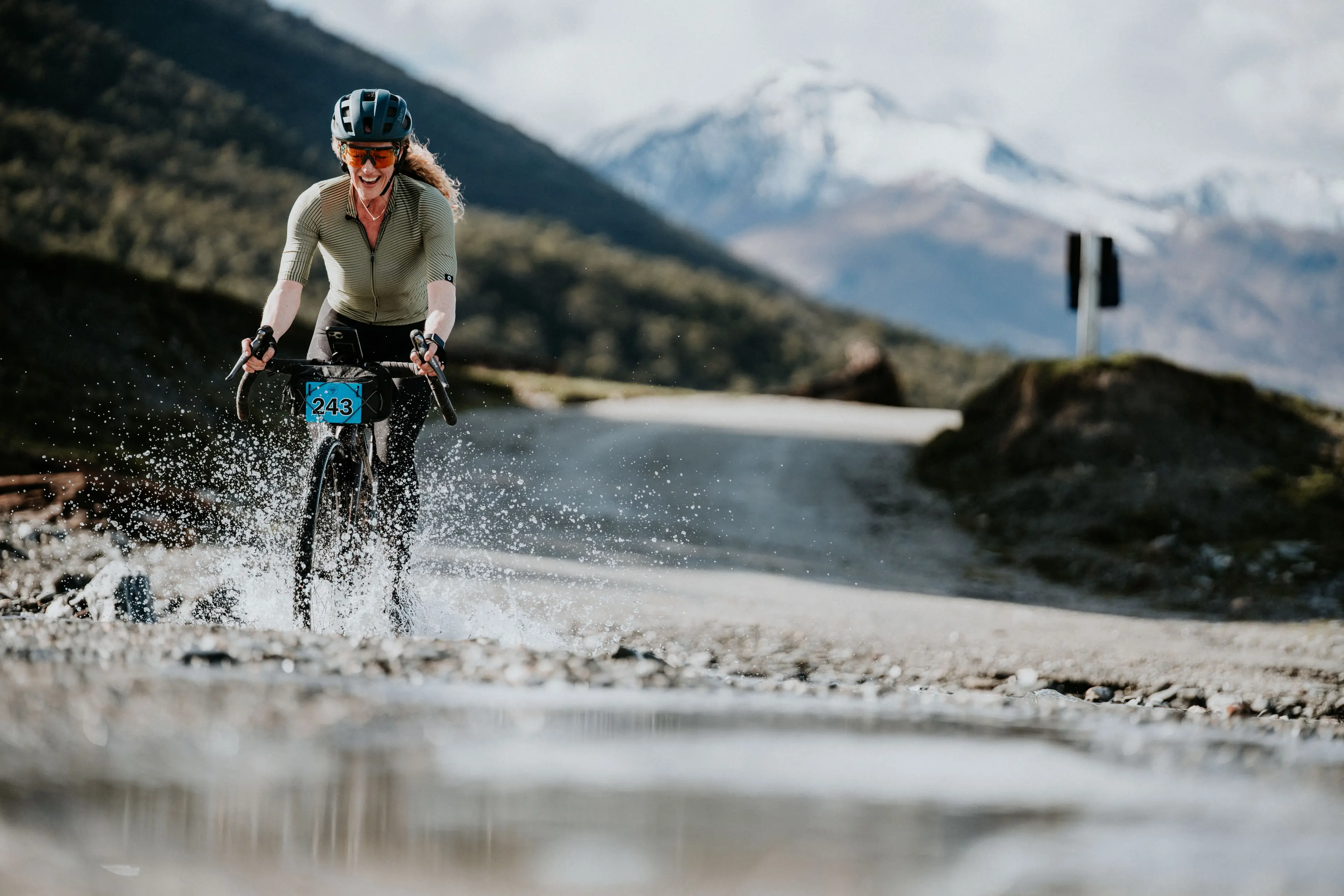 Making a splash: Susie Carmichael, formerly of Frankton, on the 86km Twin River course last year.\\u00A0Photo: Andy Hardy