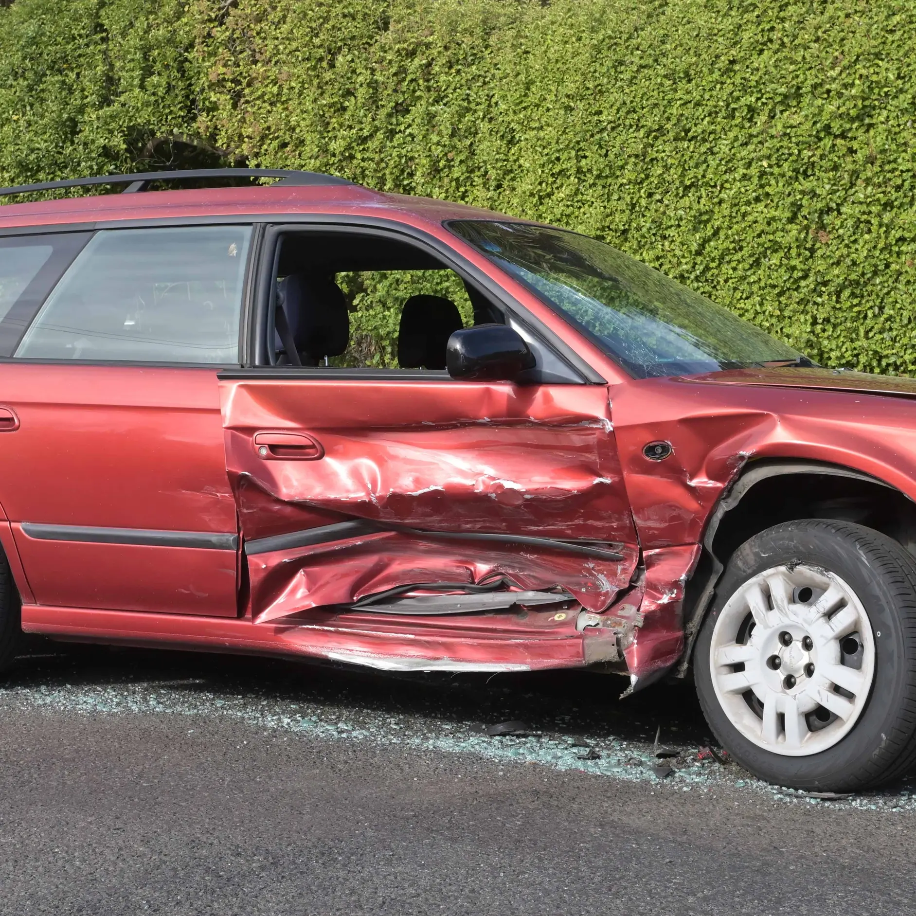 Driver on the run after major damage to multiple parked cars