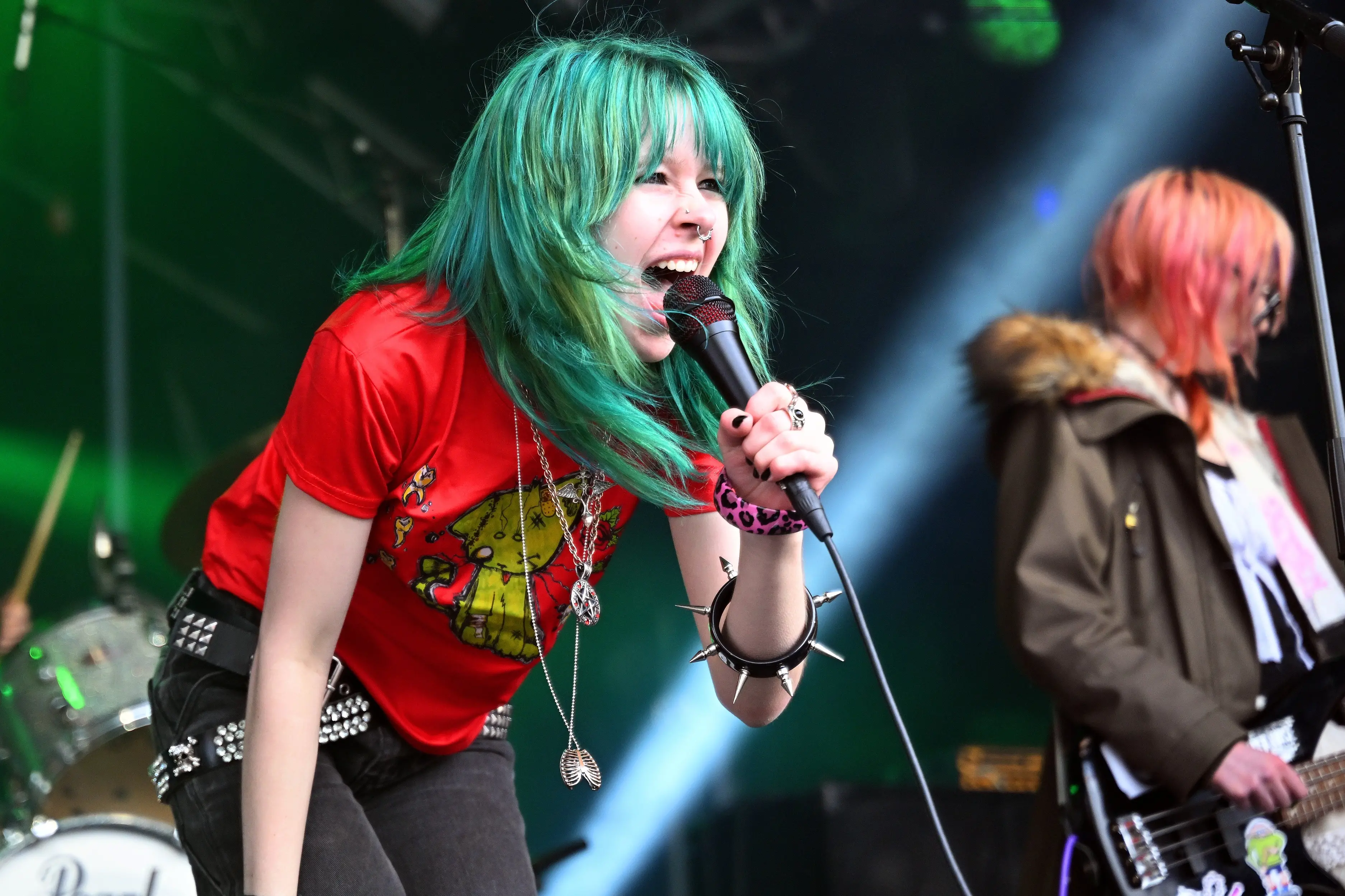 Seek Help! lead singer Phia Caldwell and Mela Milner-Novak  at Rock the Vote at Southern Lights on Saturday. Photo: Craig Baxter
