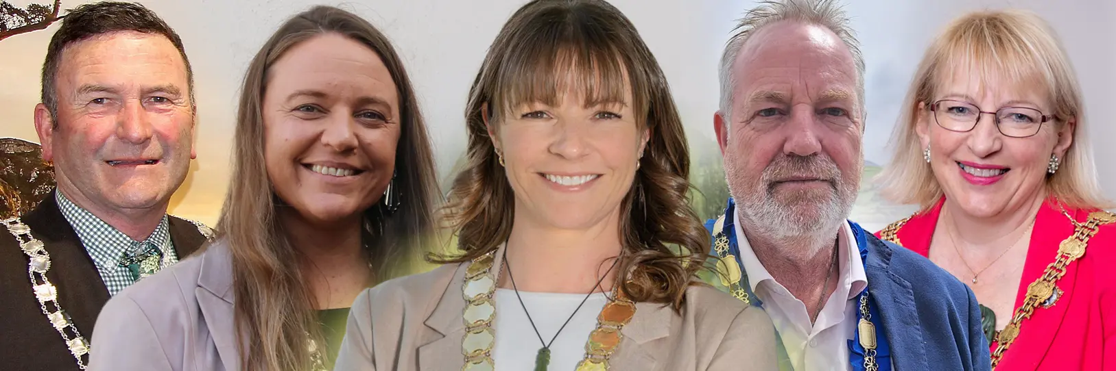 Otago mayors, from left, Clutha Mayor Jock Martin, Waitaki Mayor Mel Tavendale, Central Otago Mayor Tamah Alley, Queenstown-Lakes Mayor John Glover, Dunedin Mayor Sophie Barker.