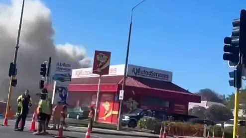 Crews battle large fire in central Christchurch
