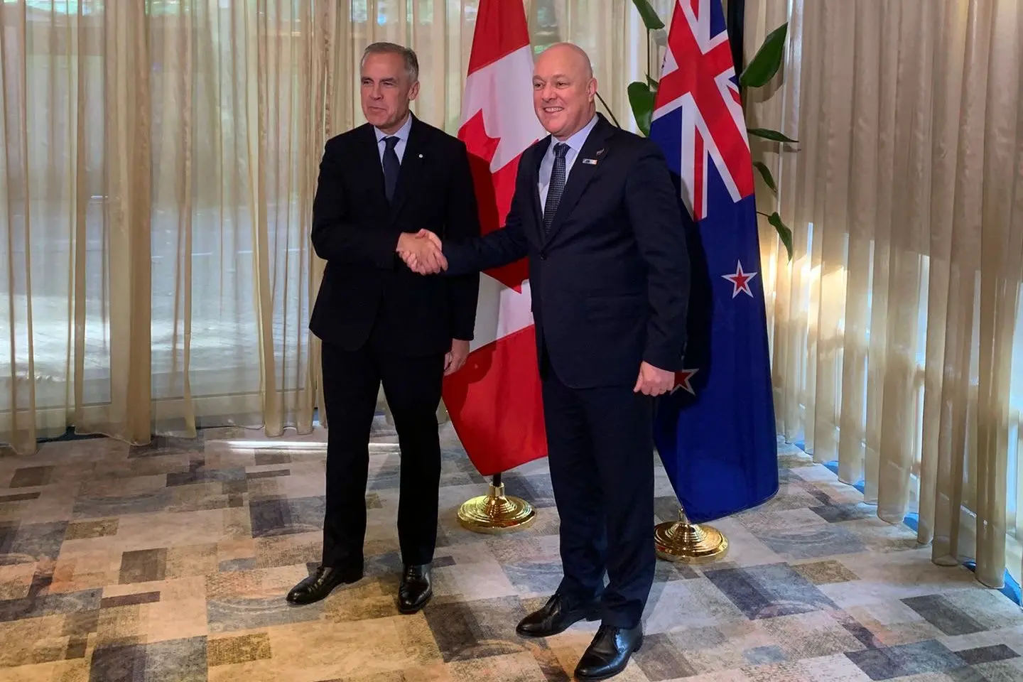 Prime Minister Christopher Luxon meets new Canadian Prime Minister Mark Carney on the sidelines of the NATO summit at The Hague.