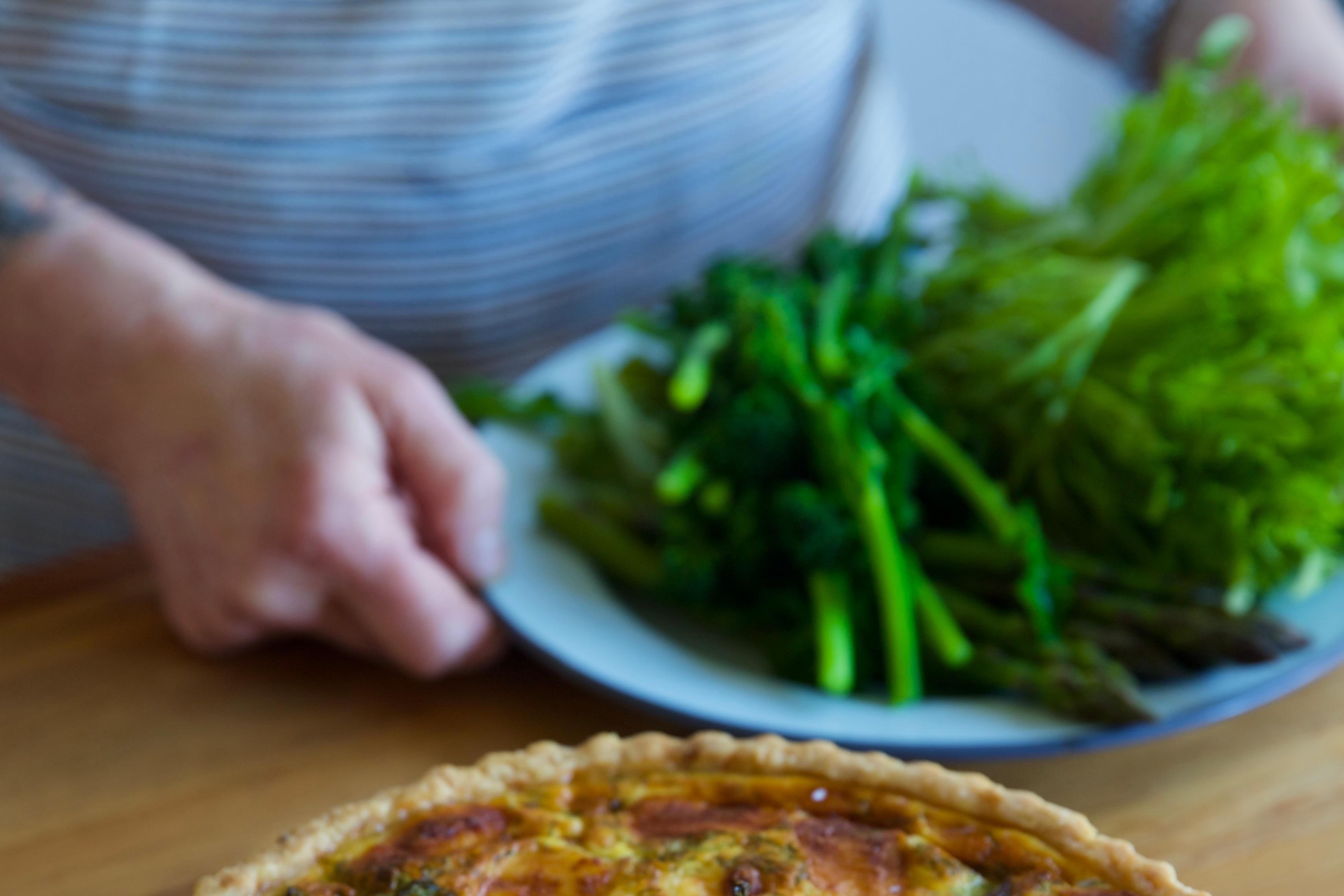 Asparagus, spring onion and fresh curd tart