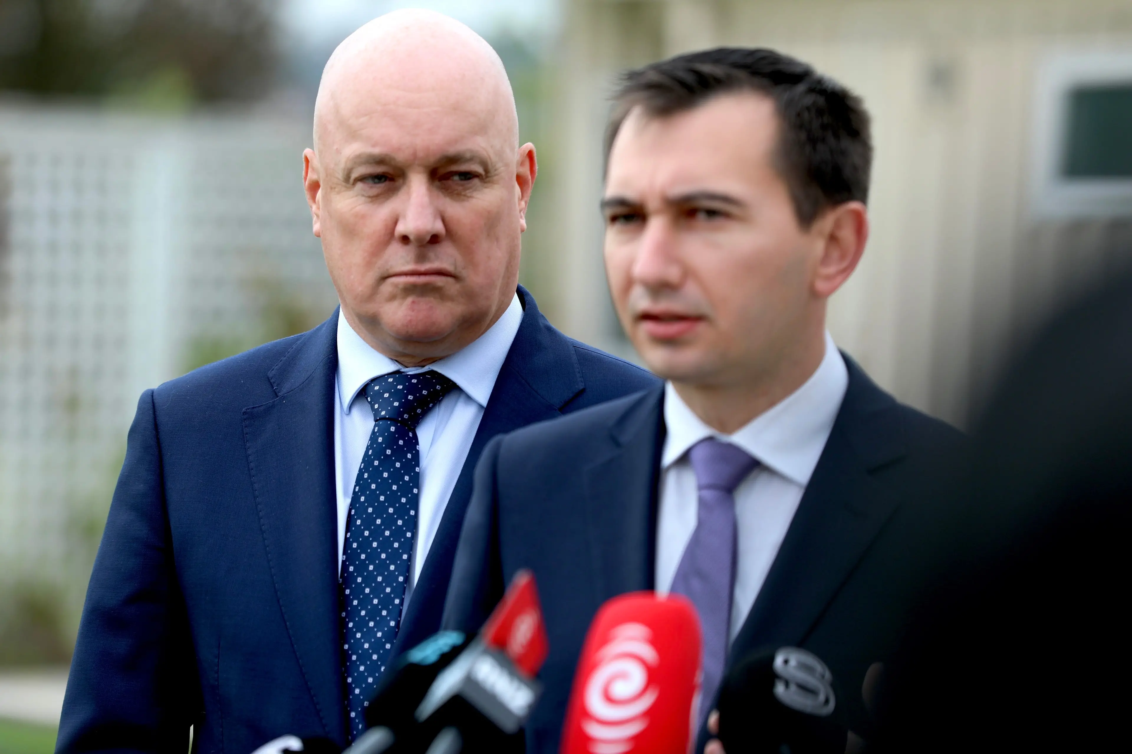 <p>&nbsp;</p>\\n\\n<p>National's health spokesperson Simeon Brown and Christopher Luxon. Photo: RNZ</p>\\n