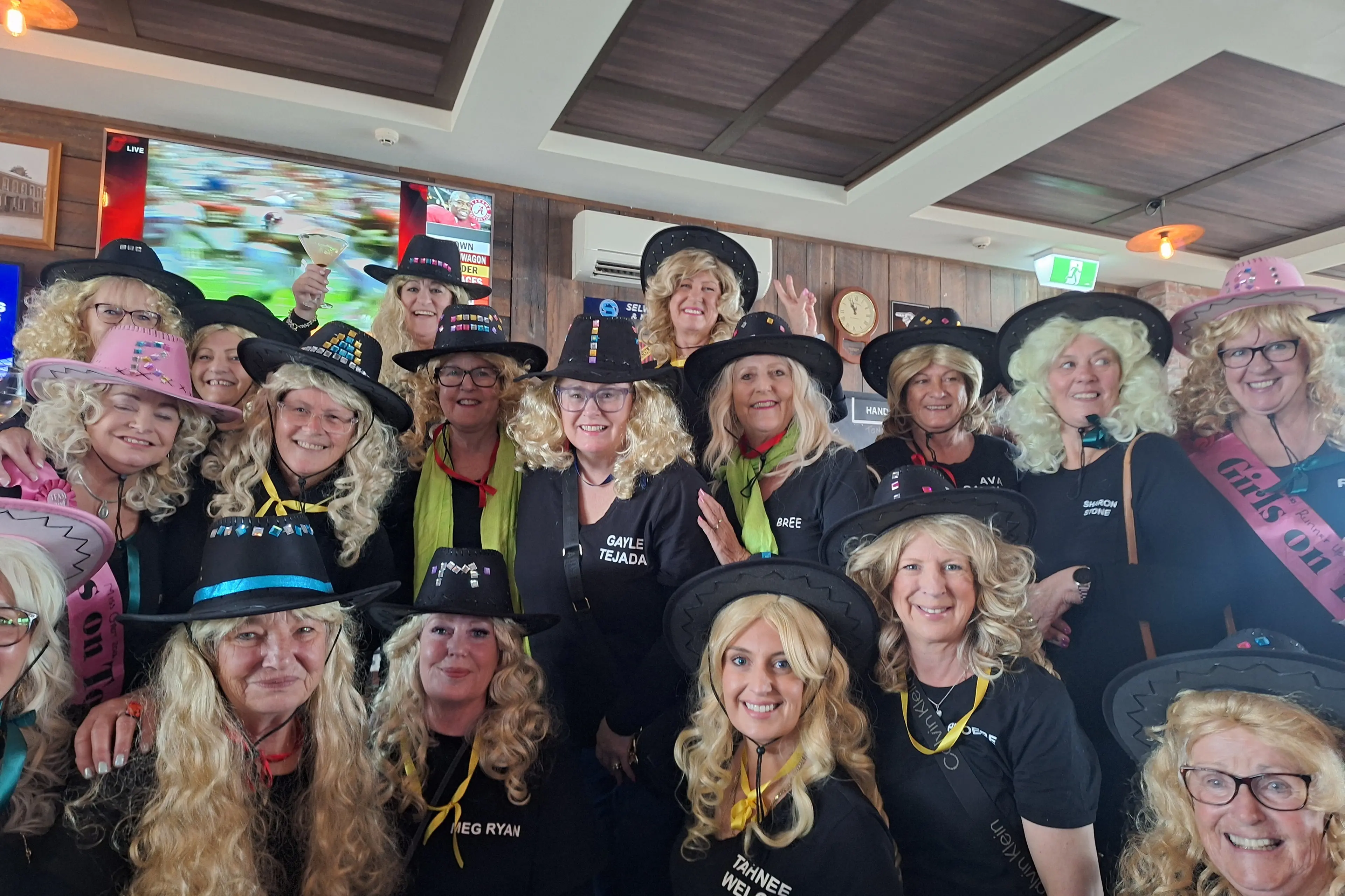 \\u200BThe Girls on Tour group before departing for their Dolly Parton day out.\\u00A0Photo: Barry Clarke