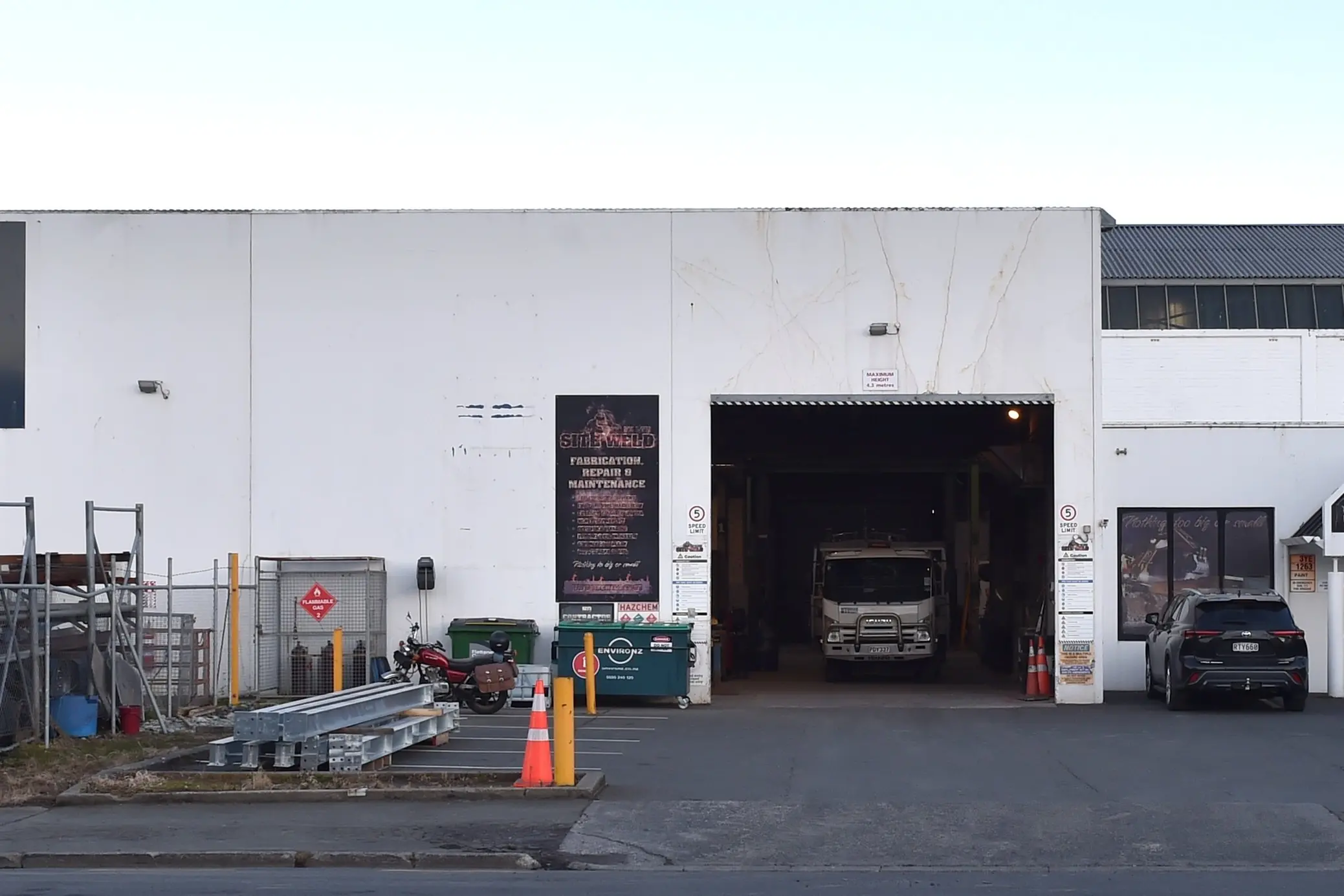 Dunedin engineering firm Site Weld\\'s Willis St premises. Photo: Peter McIntosh.