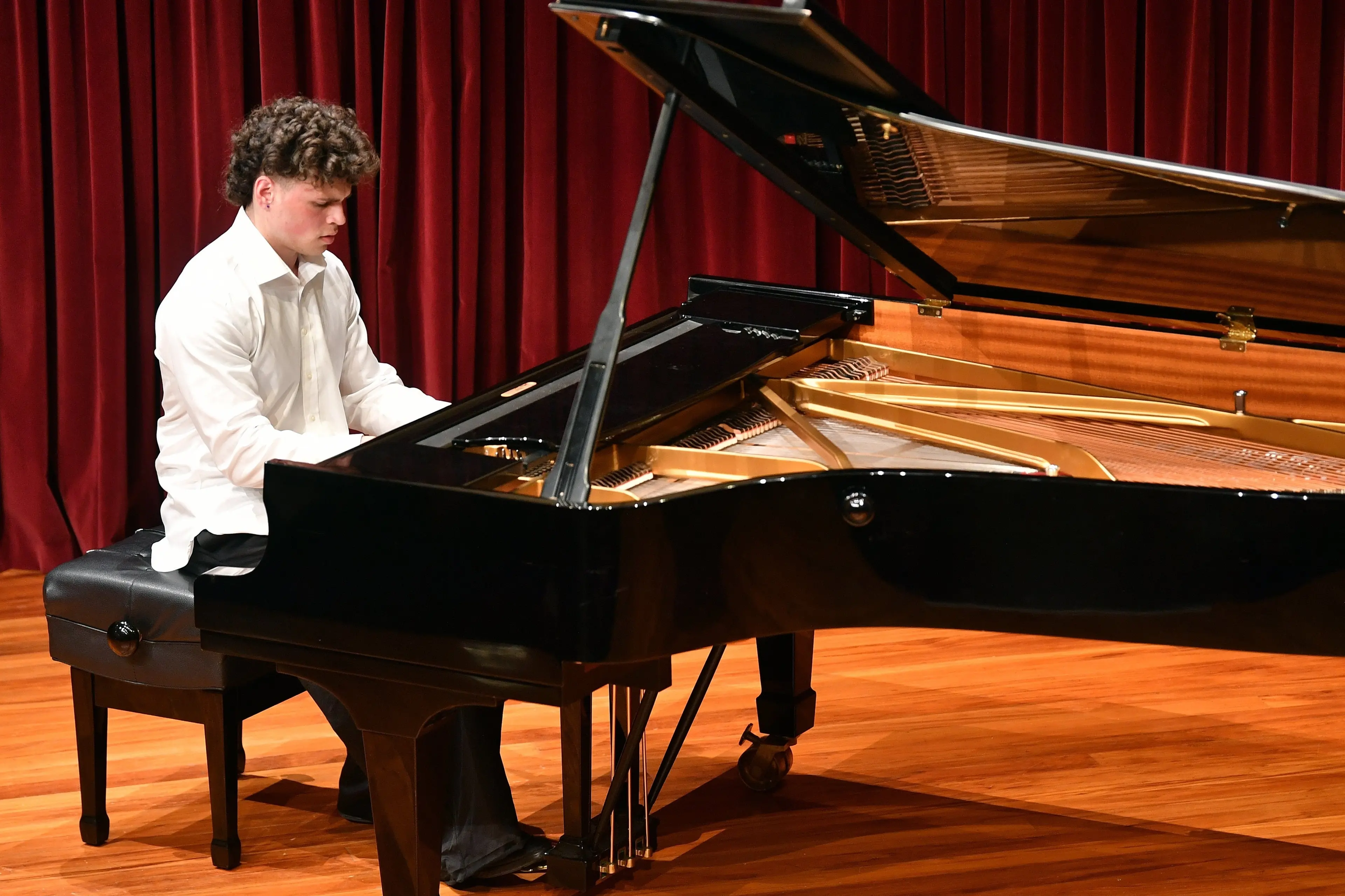 Abhinath Berry at the piano in a recent Dunedin performance. Photo: Stephen Jacquiery