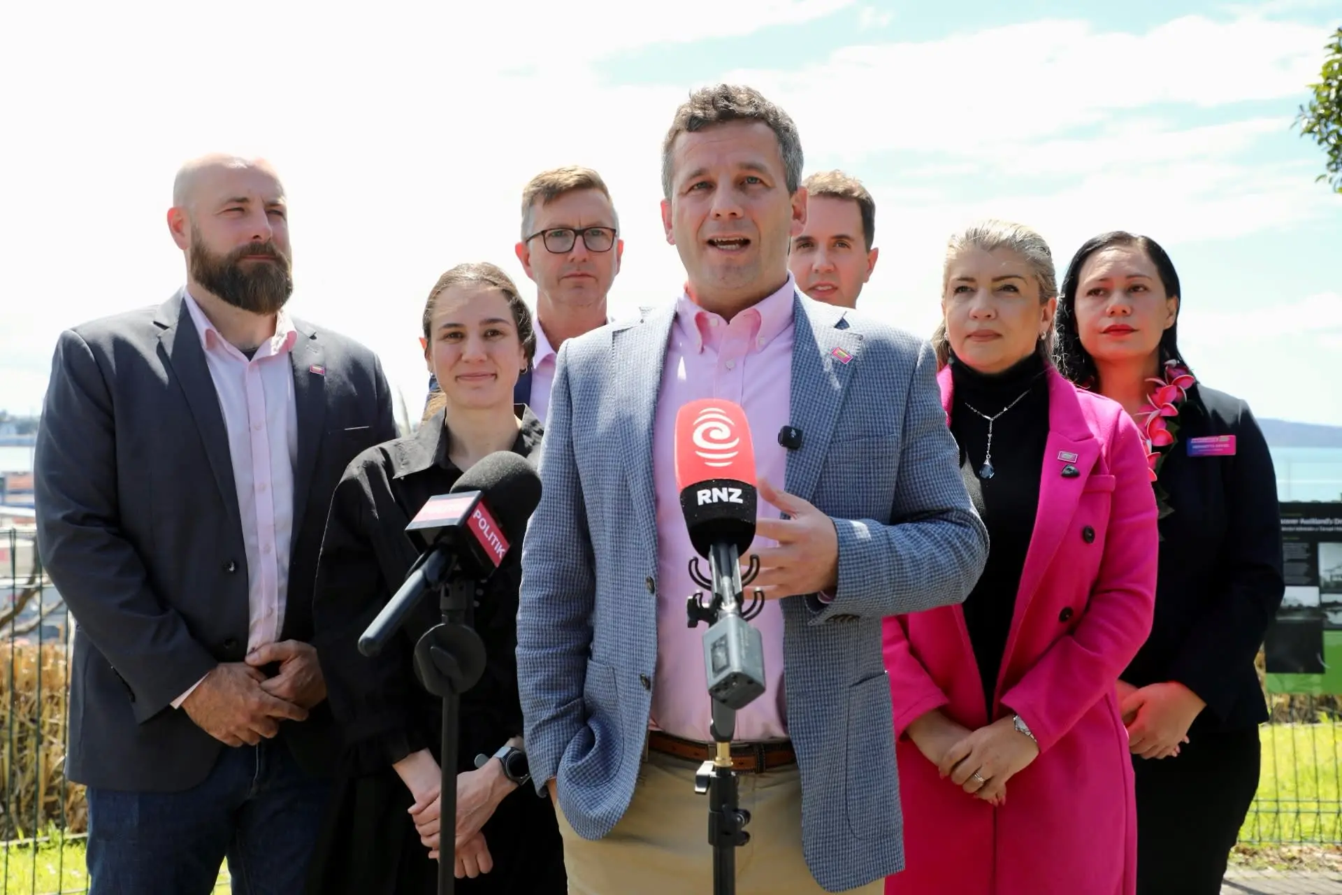 ACT leader David Seymour with MPs. Photo: RNZ