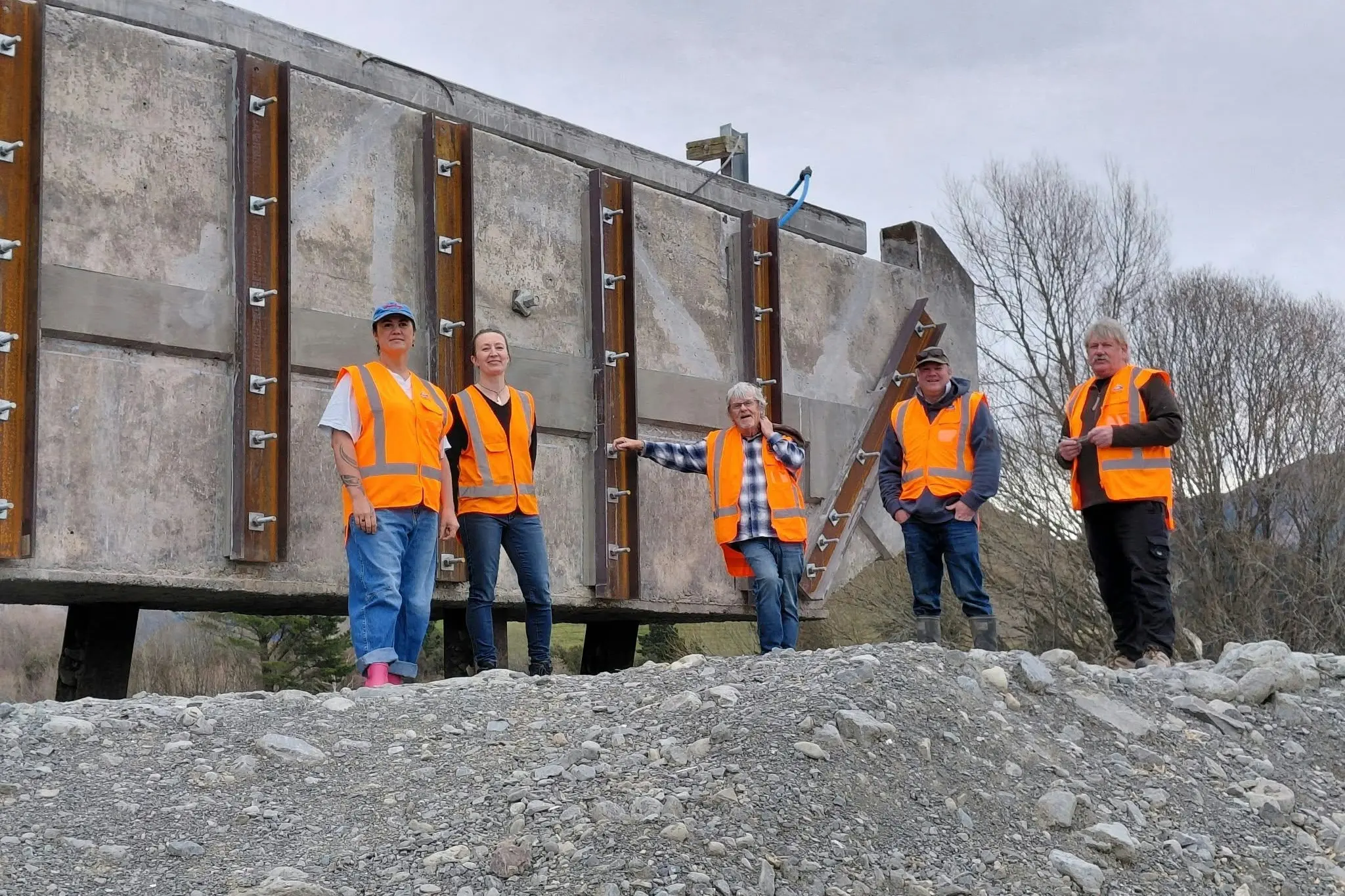 Site inspection . . . The Kaik\\u014Dura District Council inspects the extend of the flood damage at the Cribb Creek bridge on Kaik\\u014Dura Inland Road. Photo: Supplied by Kaik\\u014Dura District Council