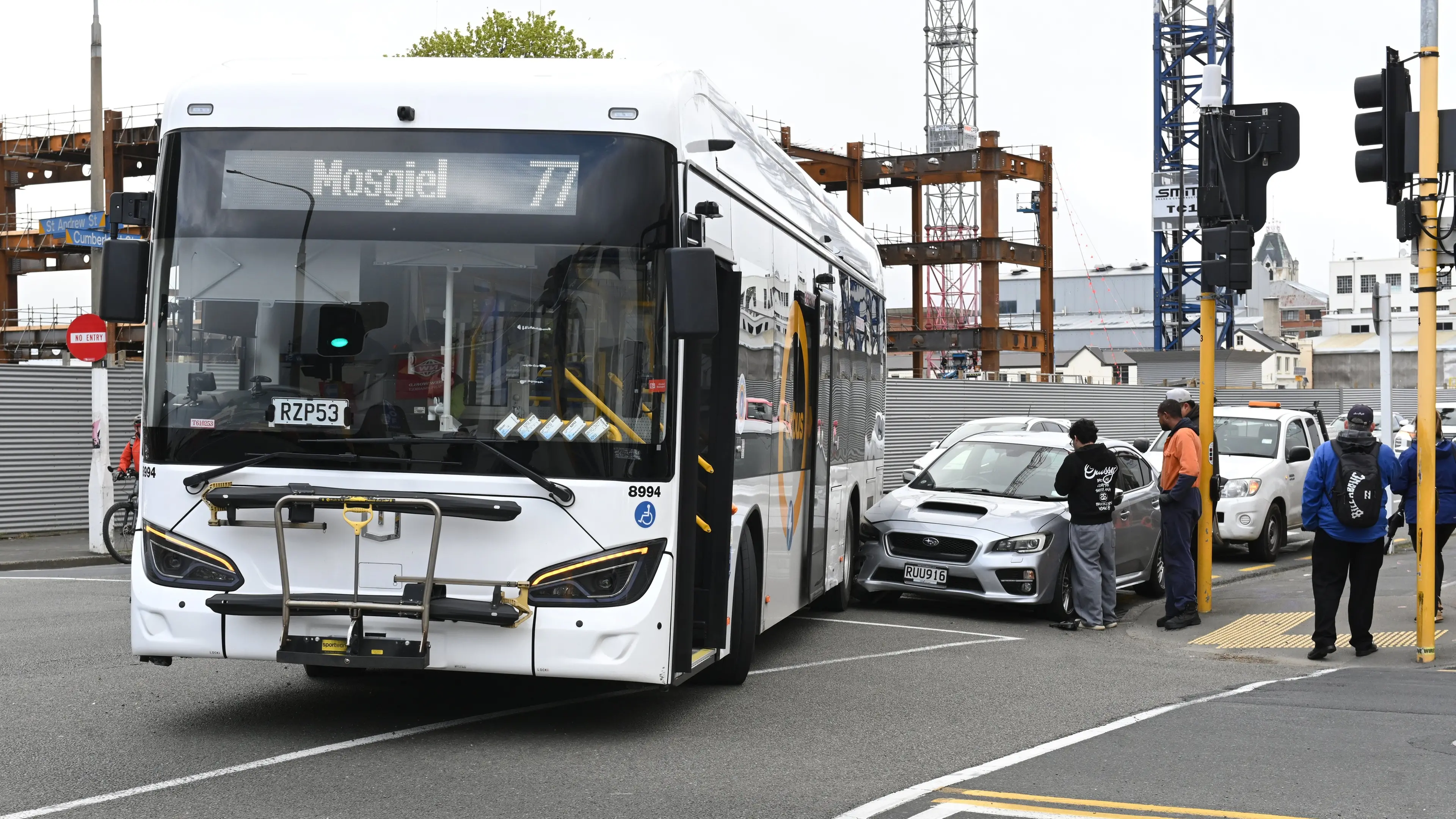 Traffic backs up after crash on one-way system