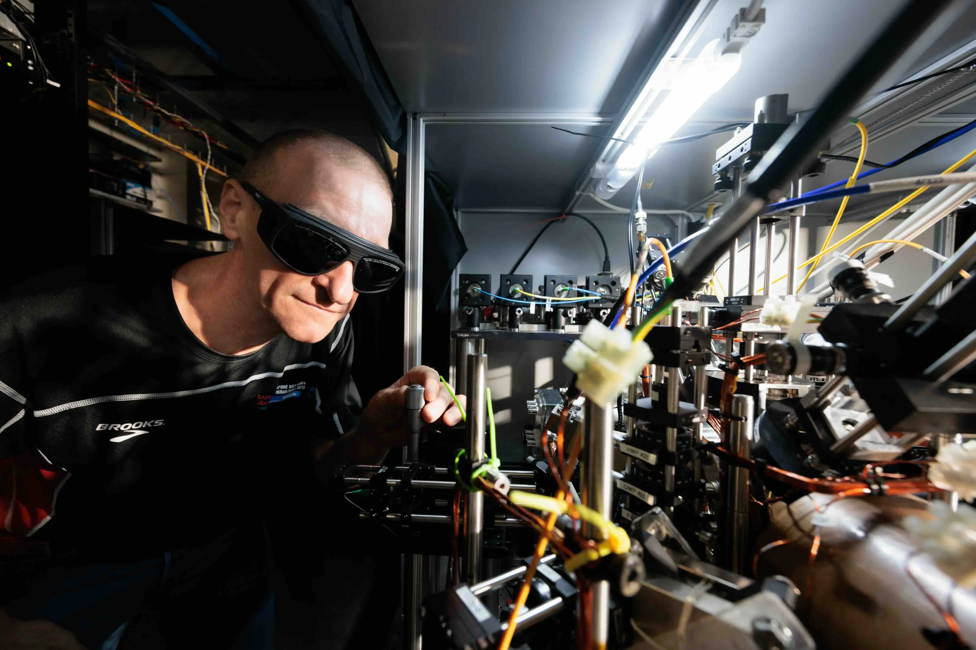 Former Dunedin physicist Murray Barrett, at the National University of Singapore Centre for Quantum Technologies, where he built the world\\'s most accurate time keeper - the lutetium-ion atomic clock. Photo: Supplied