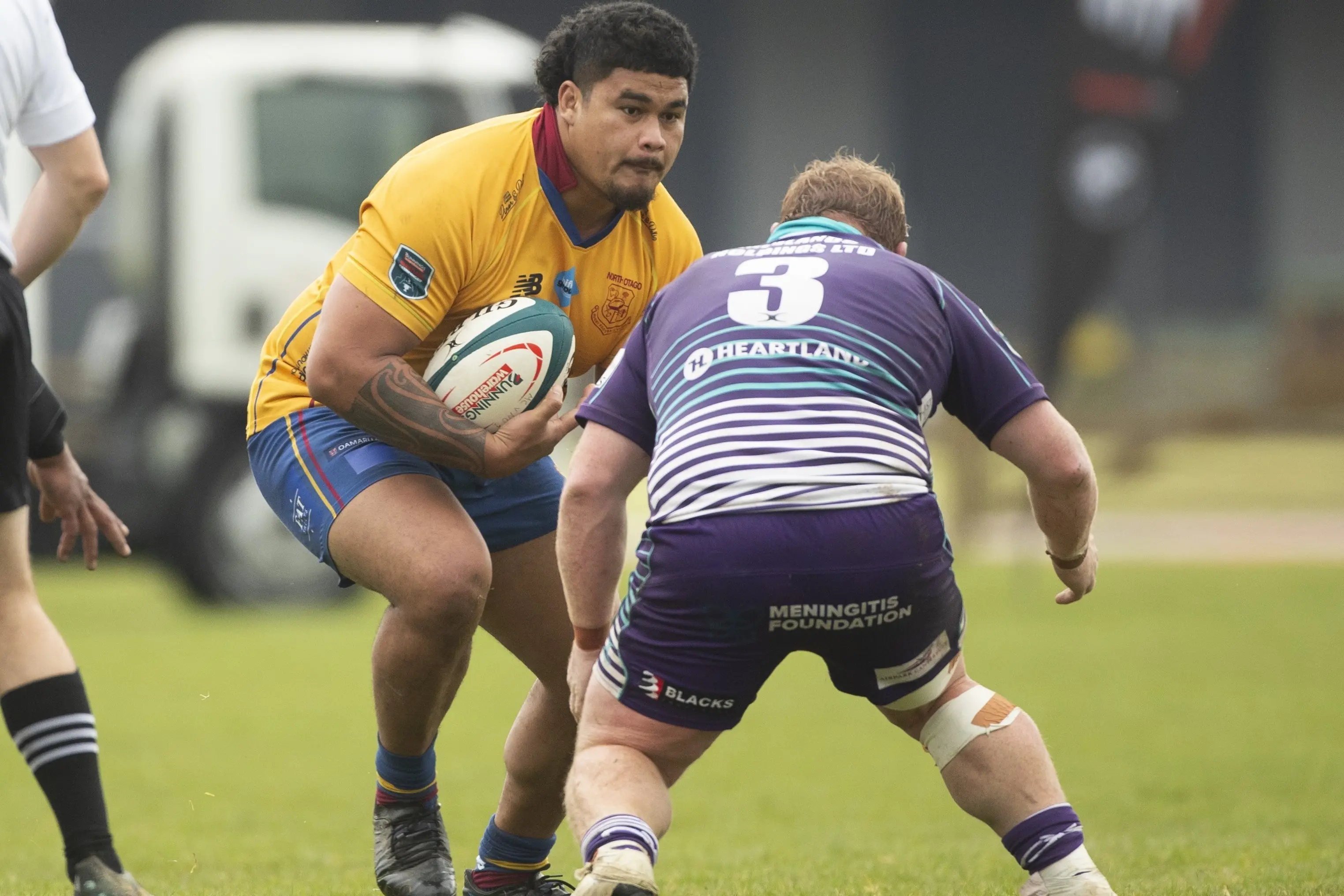 North Otago prop Lisivani Tuifua has been an impressive ball carrier for the Old Golds in the Heartland Championship this season. Photo: NZ Rugby/Smartframe