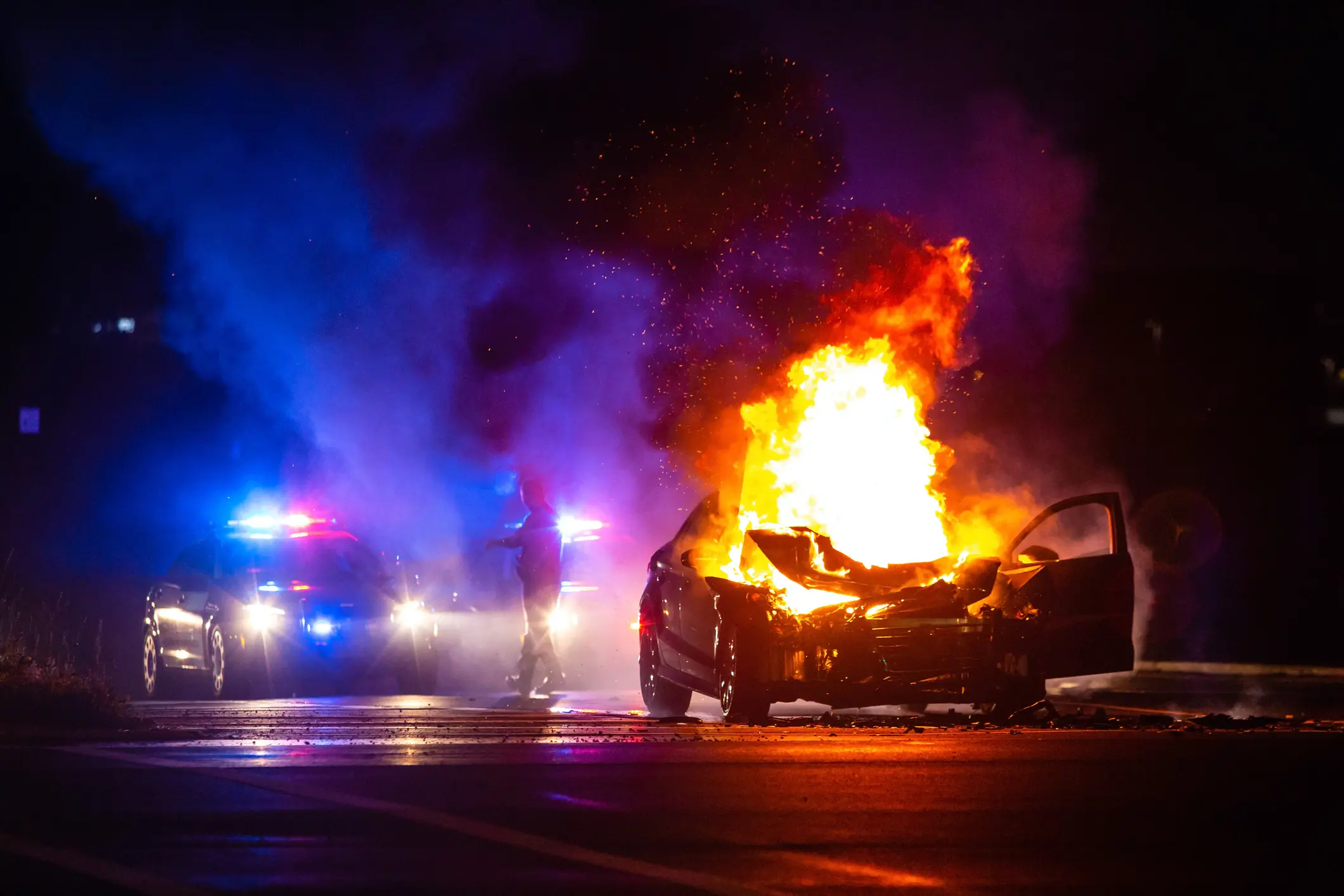 <p>The family car, which was filled with stolen items, was later set on fire. File photo: Getty Images</p>\\n