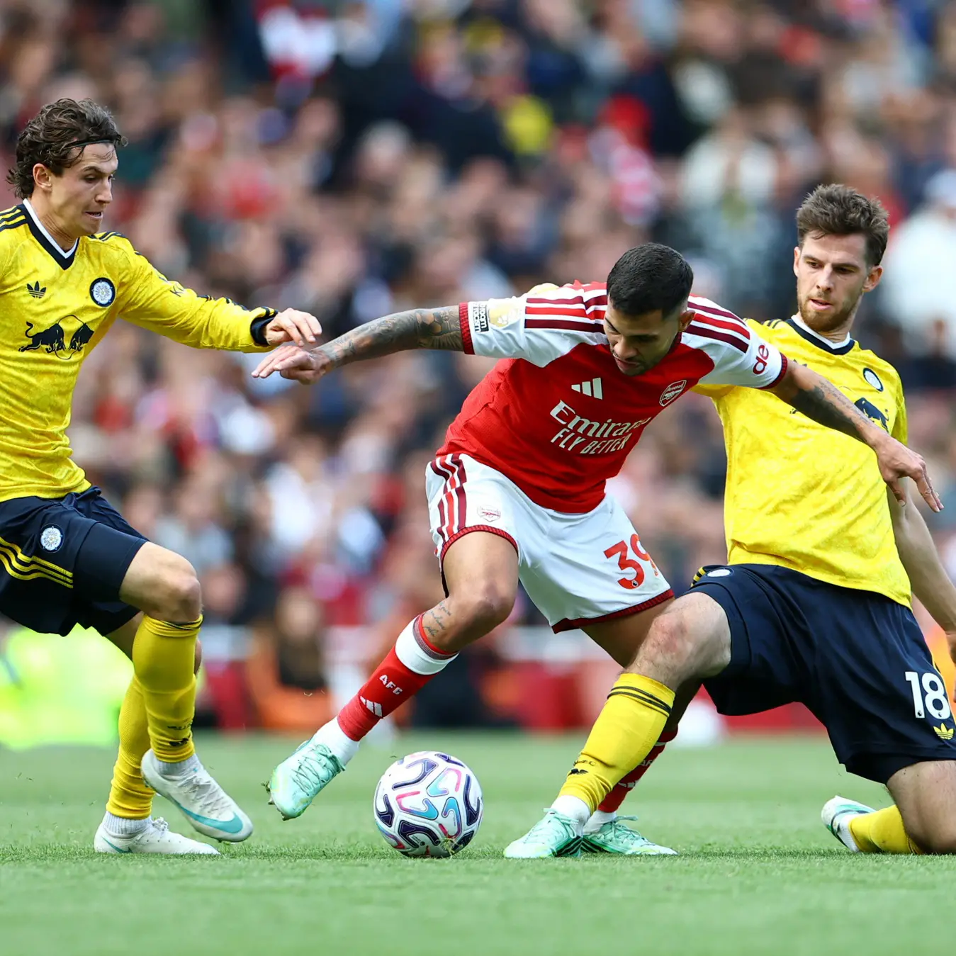 Guimaraes grabs winner as Arsenal rally to beat Leeds