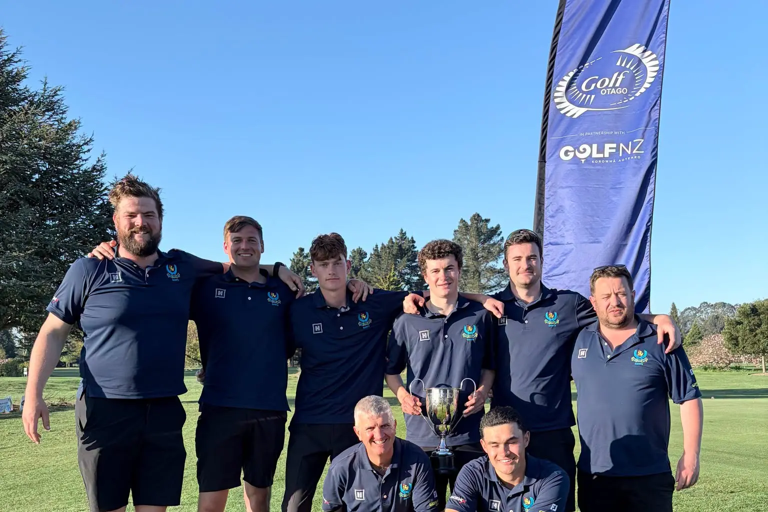 St Clair golfers celebrate their victory in the Otago pennant final at the Lower Waitaki club. Photo: St Clair Golf Club
