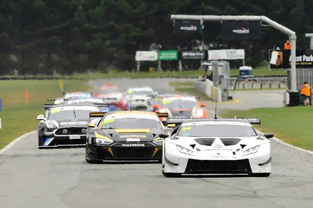 Invercargill driver Glen Brazier and his co-driver Andrew Waite in their Lamborghini Huracan on their way to second place in last year\\u2019s 3 Hour South Island Endurance Race at Teretonga Park in Invercargill. Photo: Dave Loudon