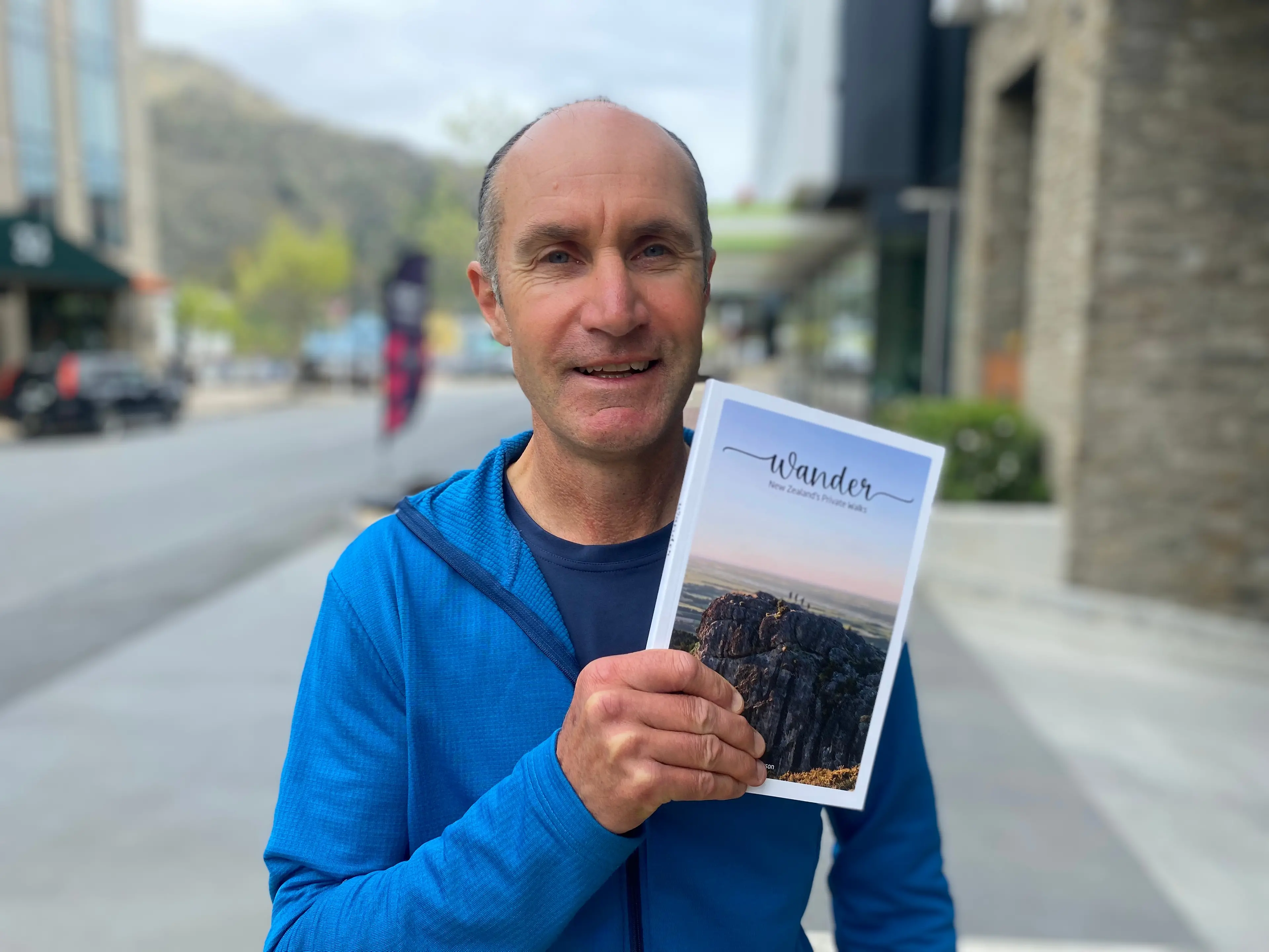 Providing inspiration: Gary Patterson with his new travel companion, Wander, which promotes the country\\u2019s 26 private walks. Photo: Philip Chandler
