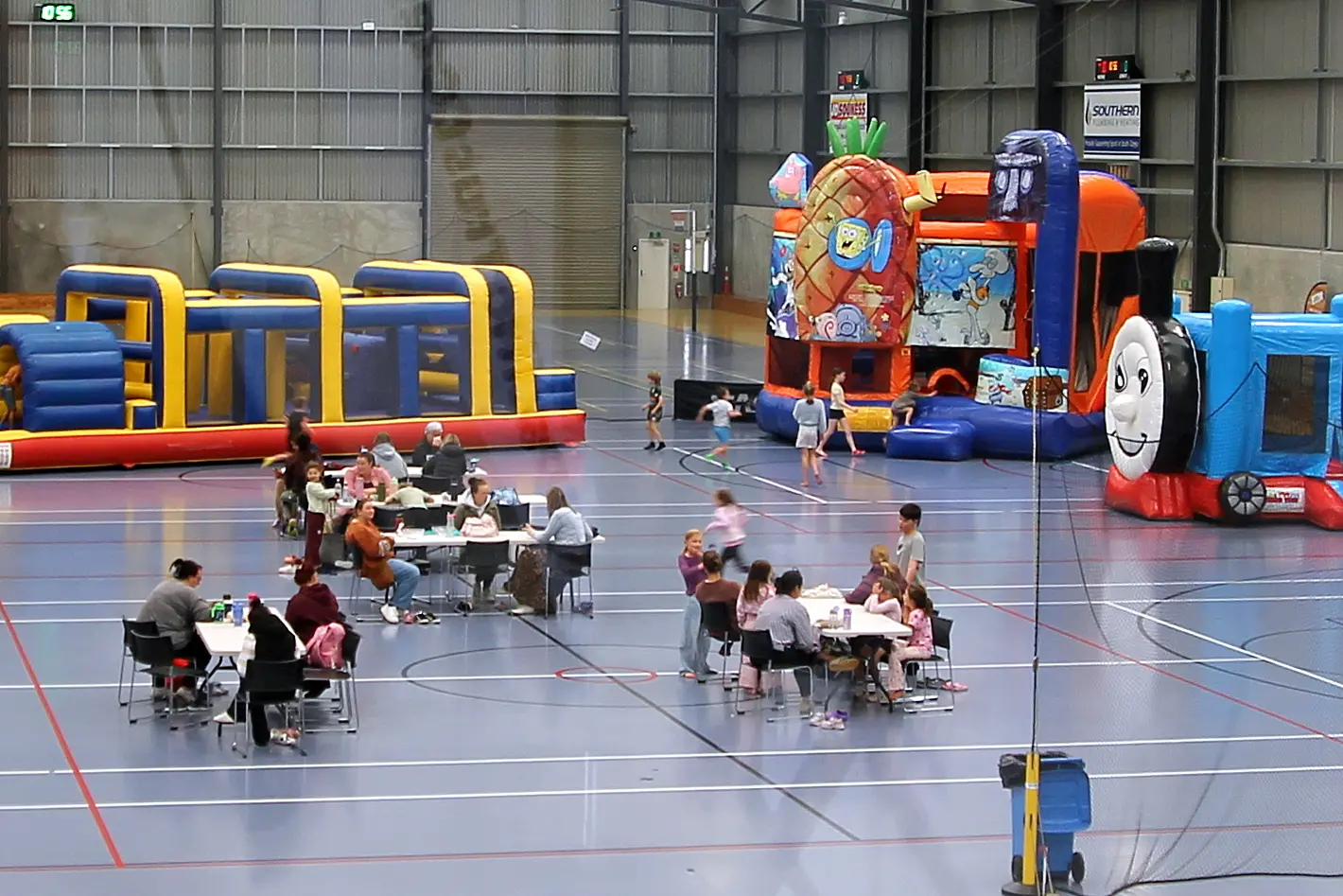 Spring was guaranteed indoors and out by Cross Recreation Centre\\u2019s\\u00A0Bounce Fest 2026,\\u00A0over\\u00A0the last week of school holidays. Photo: Nick Brook