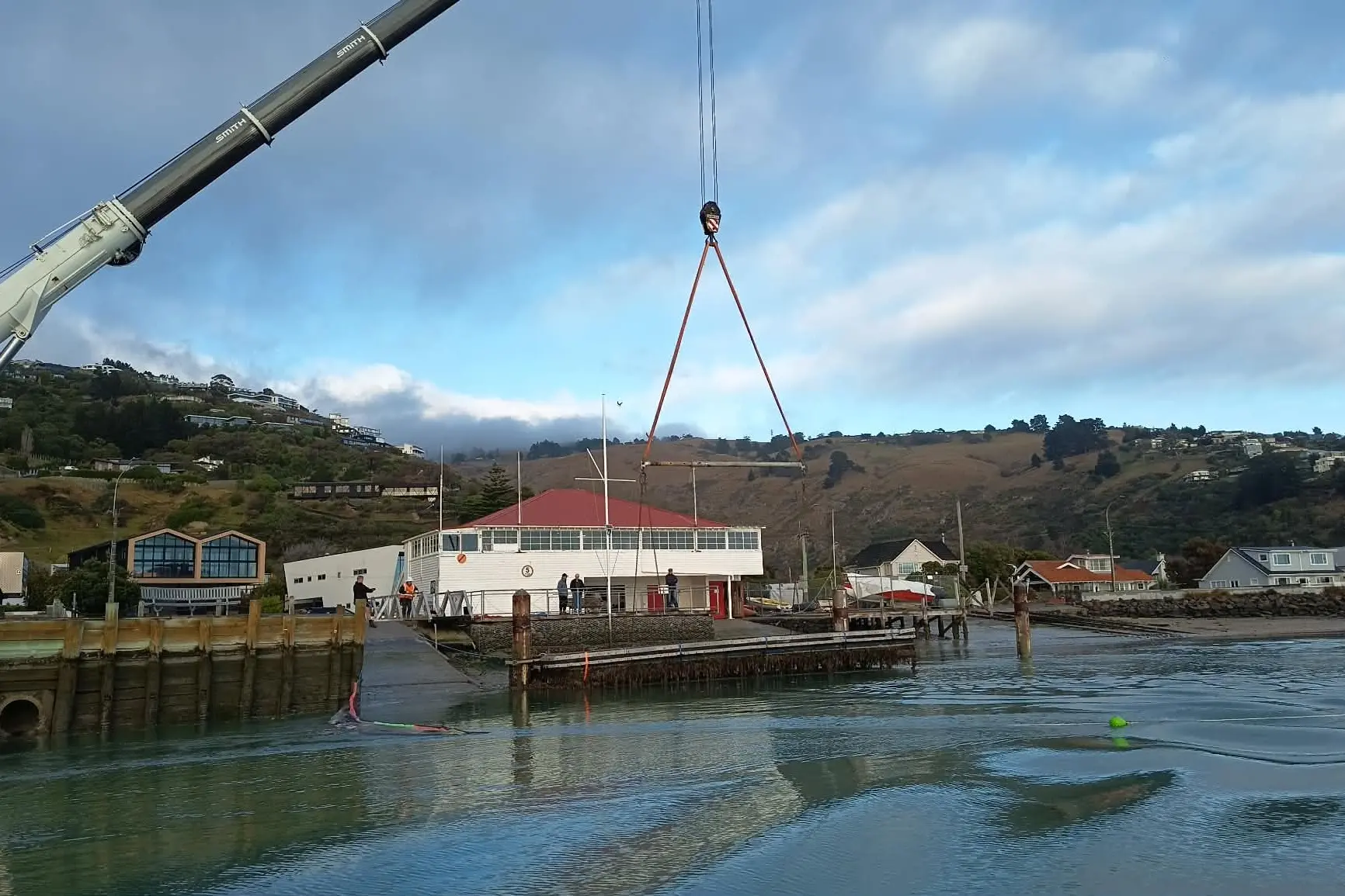 The Christchurch Yacht Club\\'s floating pontoon was removed earlier this year. Photo: Christchurch Yacht Club