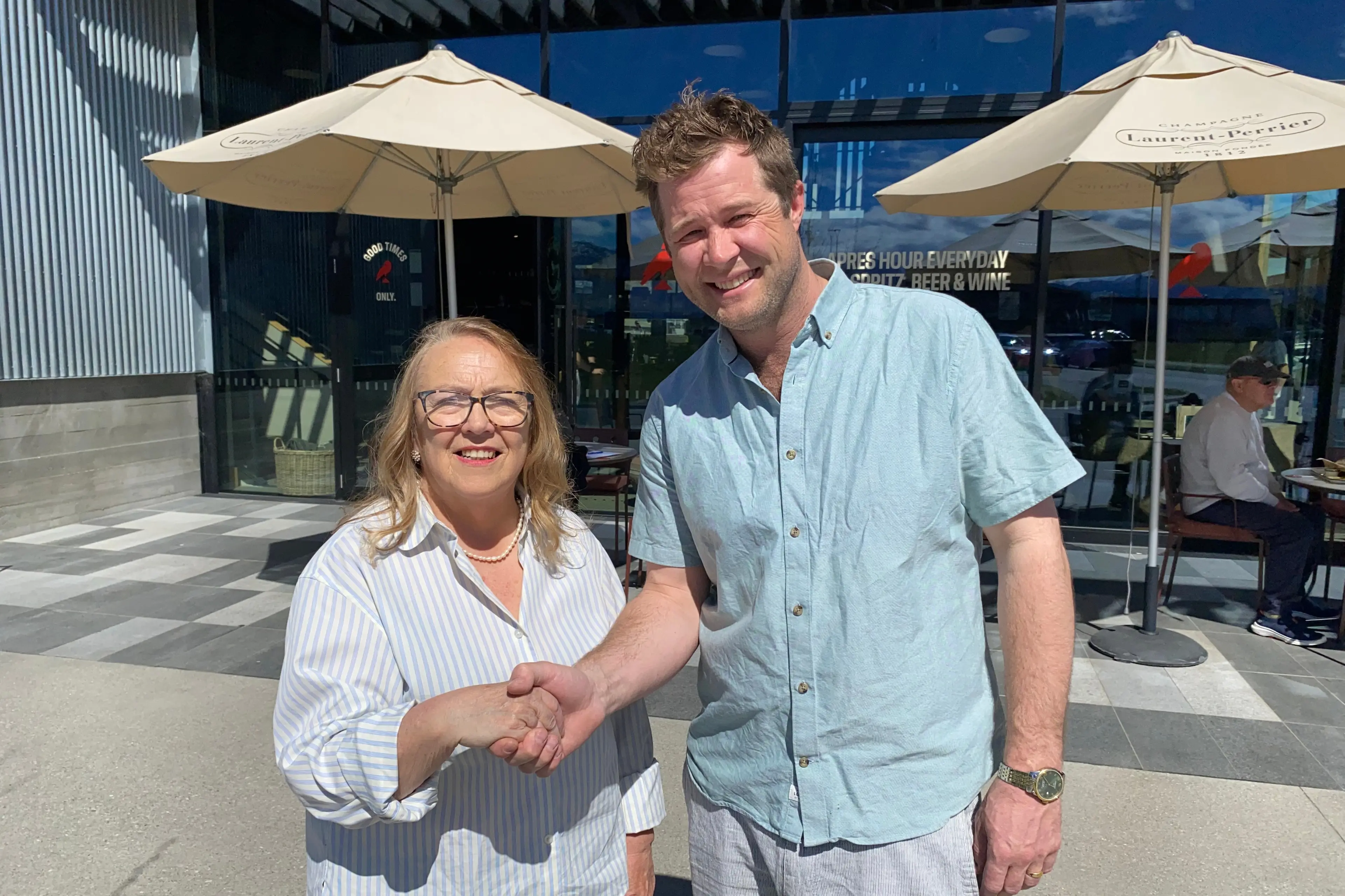 \\u2018You\\u2019re \\u2018fairy\\u2019 deserving\\u2019: Pavilion GM Robbie McGillivray congratulates Heather Morrison on becoming last month\\u2019s \\u2018Good Egg\\u2019. Photo: Philip Chandler