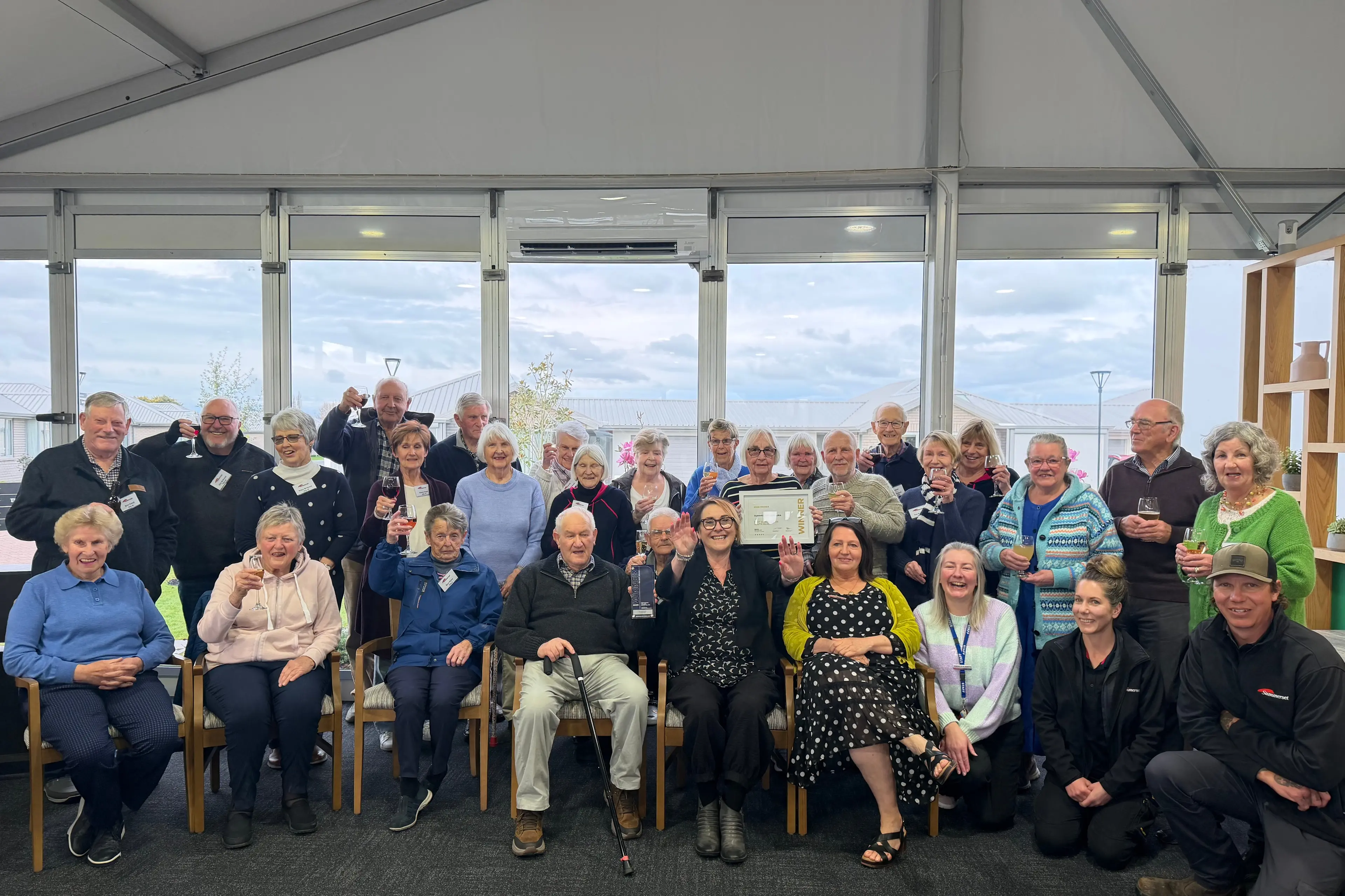 Summerset team . . . The Rangiora team and residents celebrating the Best Small South Island Village Award.\\nPhoto: Supplied