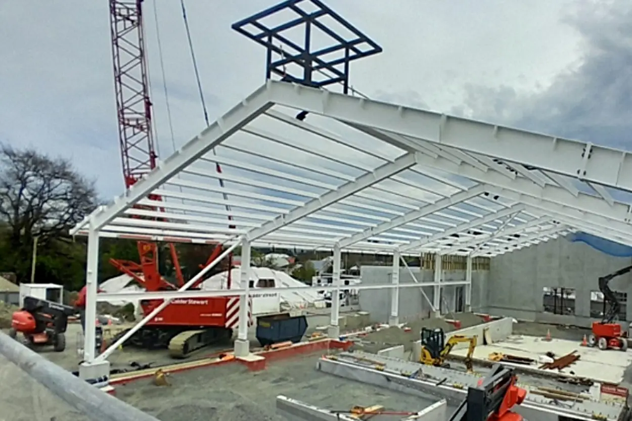 Work on the new Elsie Stewart Community Library and Pool project continues apace, as critical pool components arrive from Italy. Photo: Supplied